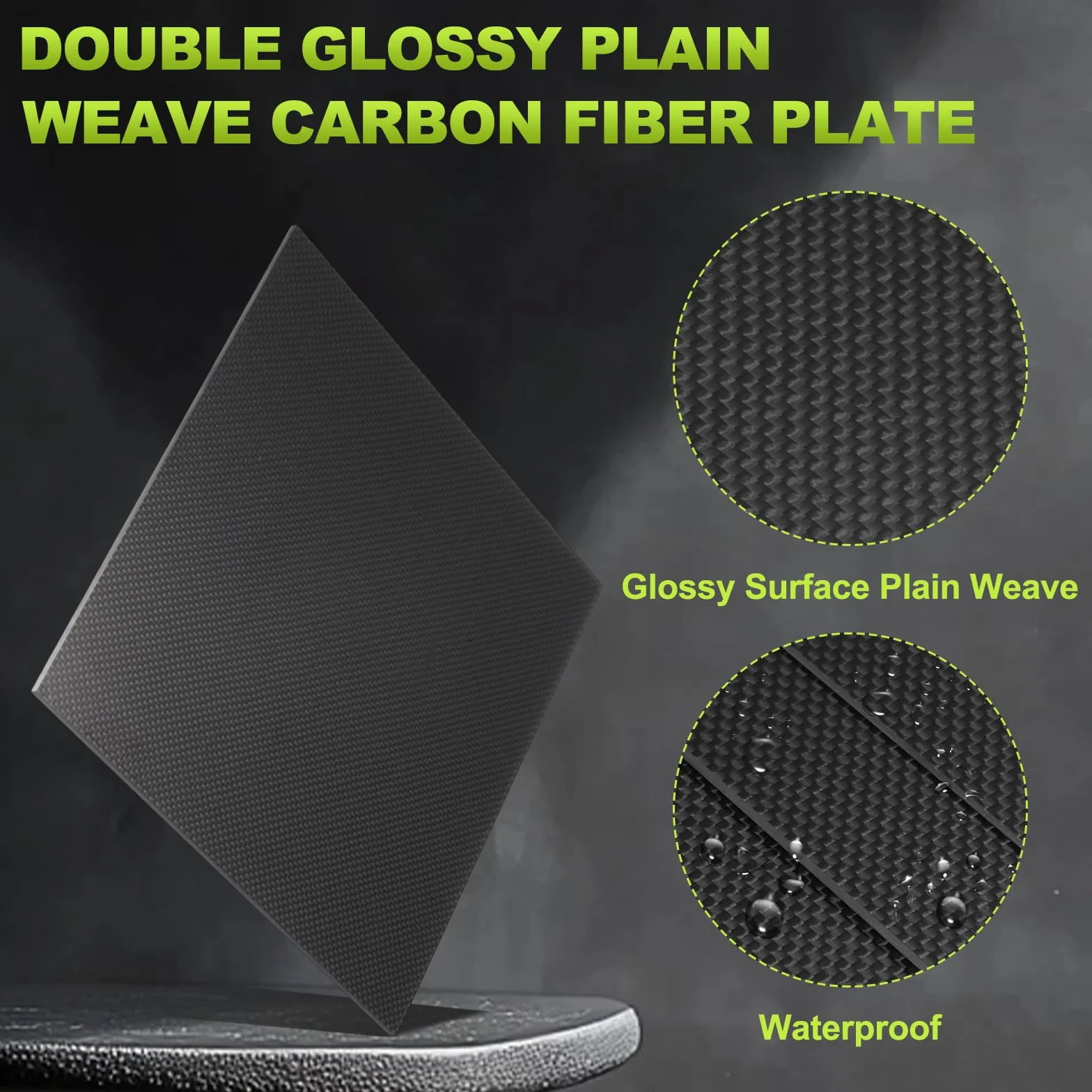 QUARKZMAN 3K Kohlefaser Platte Panel Platten 200 x 300 x 2.5mm Kohlefaser Brett Platte Hochglanz Laminat Plain Weave Panel Platten Flexibel für RC Flugzeuge Modellauto Autoteile