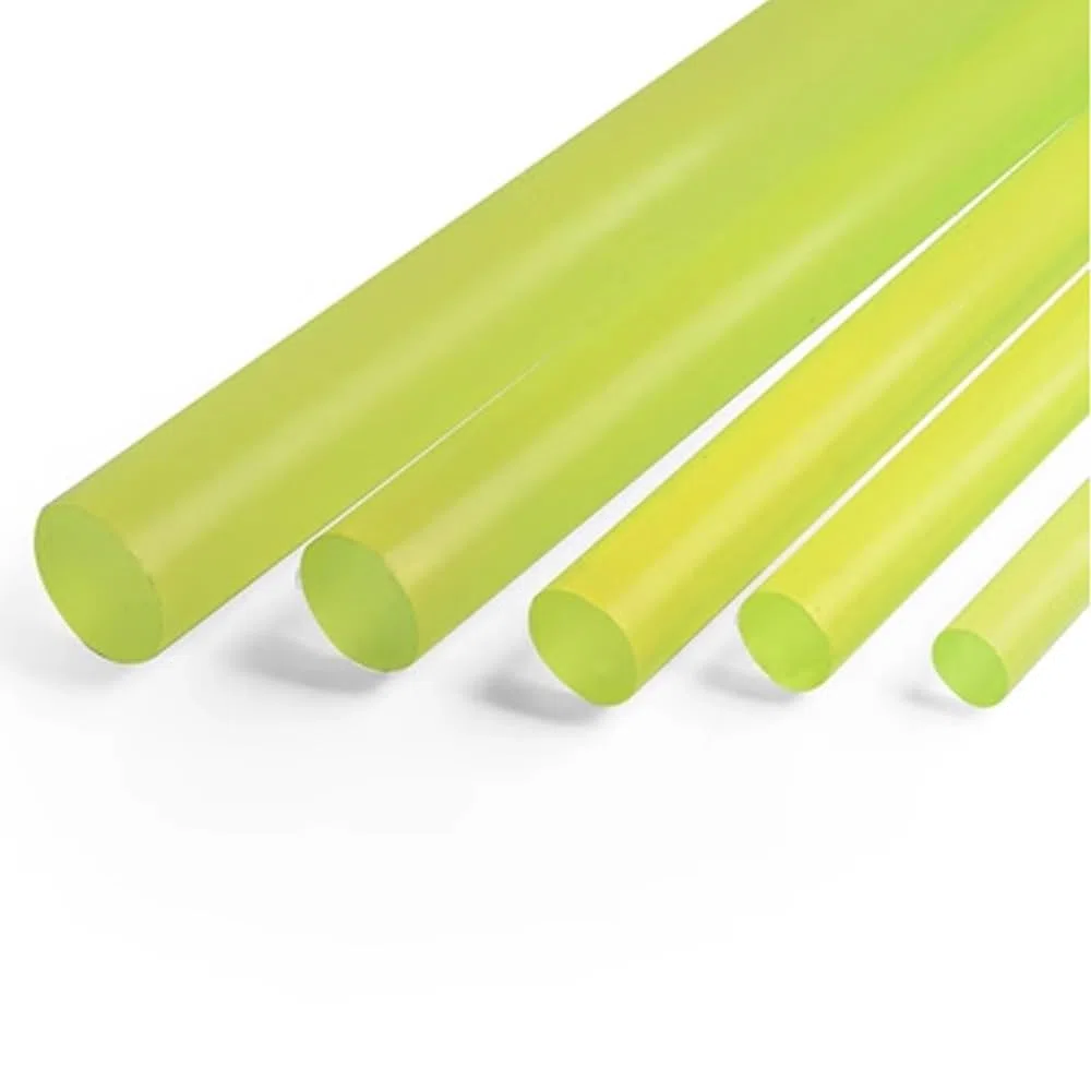 2000 mm Länge, PU-Nylonstäbe, durchscheinend, gelb, elastisches Polyurethan, runder Stab, Durchmesser 1–10 mm, stoßdämpfende Dichtungen, for die DIY-Verarbeitung (Size : Dia10mm)