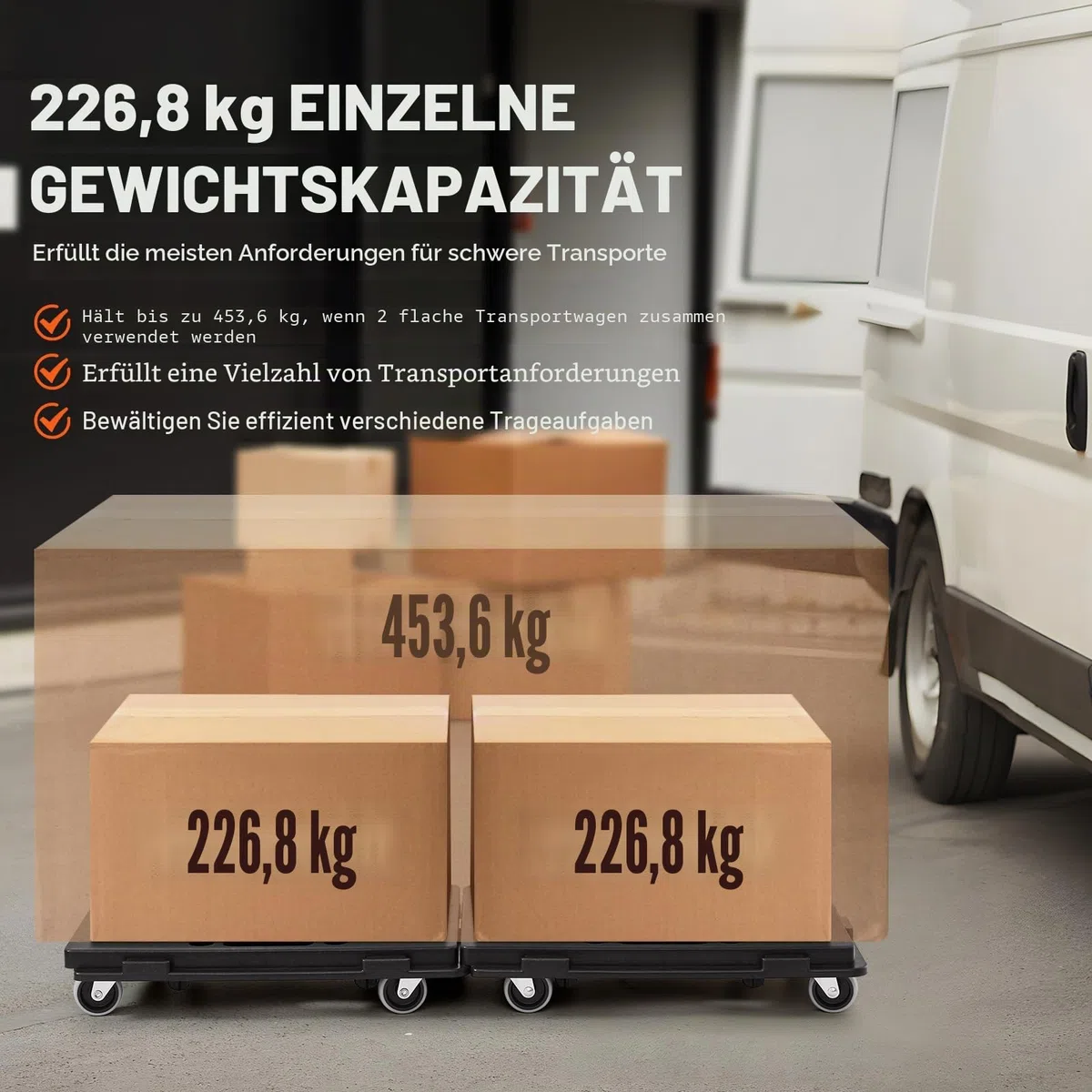 VEVOR Möbelwagen, 227 kg Kapazität pro Zählung, Möbelbeweger mit Rollen, tragbare bewegliche Rollen, 4 Räder, strapazierfähig, Kleiner Flacher Rollwagen mit Verriegelung für schwere Möbel, 2 Stück