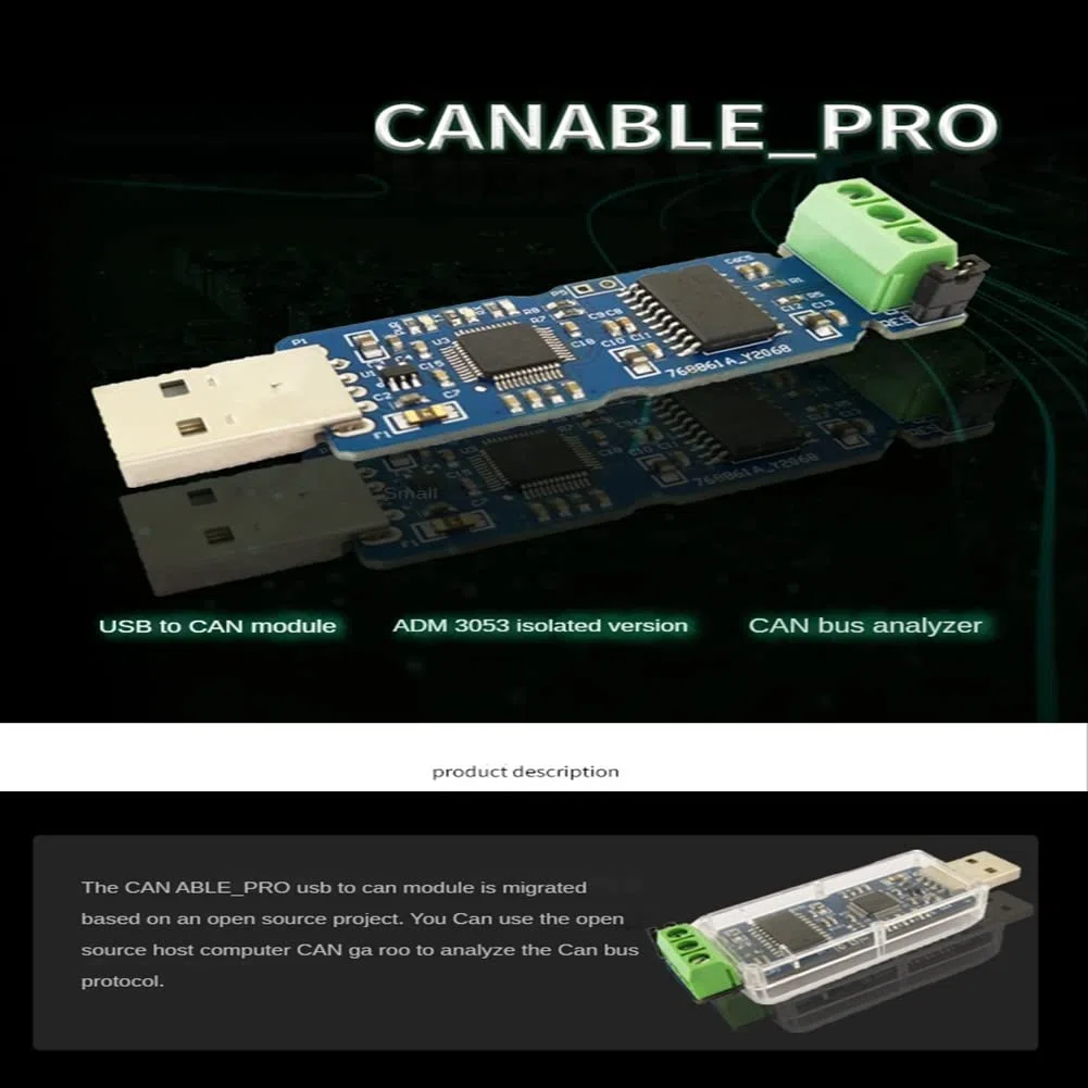CANable USB to Converter Module CAN Canbus Debugger Analyzer Adapter Candlelight ADM3053 Isolierte Version CANABLE PRO