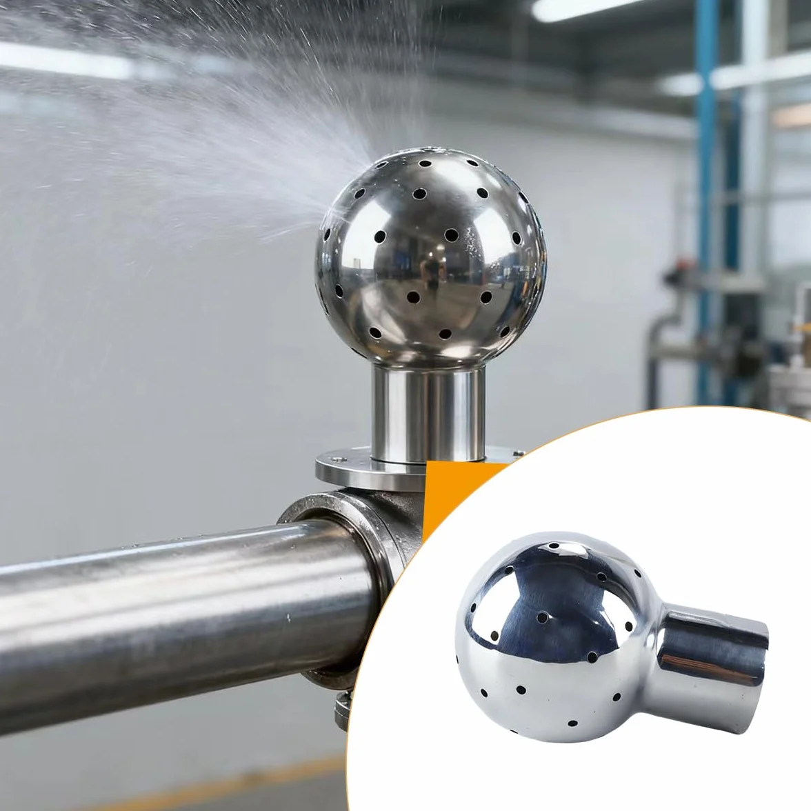 Ausi 1 Stück G1/2-Gewinde, Innengewinde, 1/2 Zoll, rostfreier Rotations-Sprühreinigungsball, Innengewinde, hygienisch für die CIP-Tankreinigung (Fix)