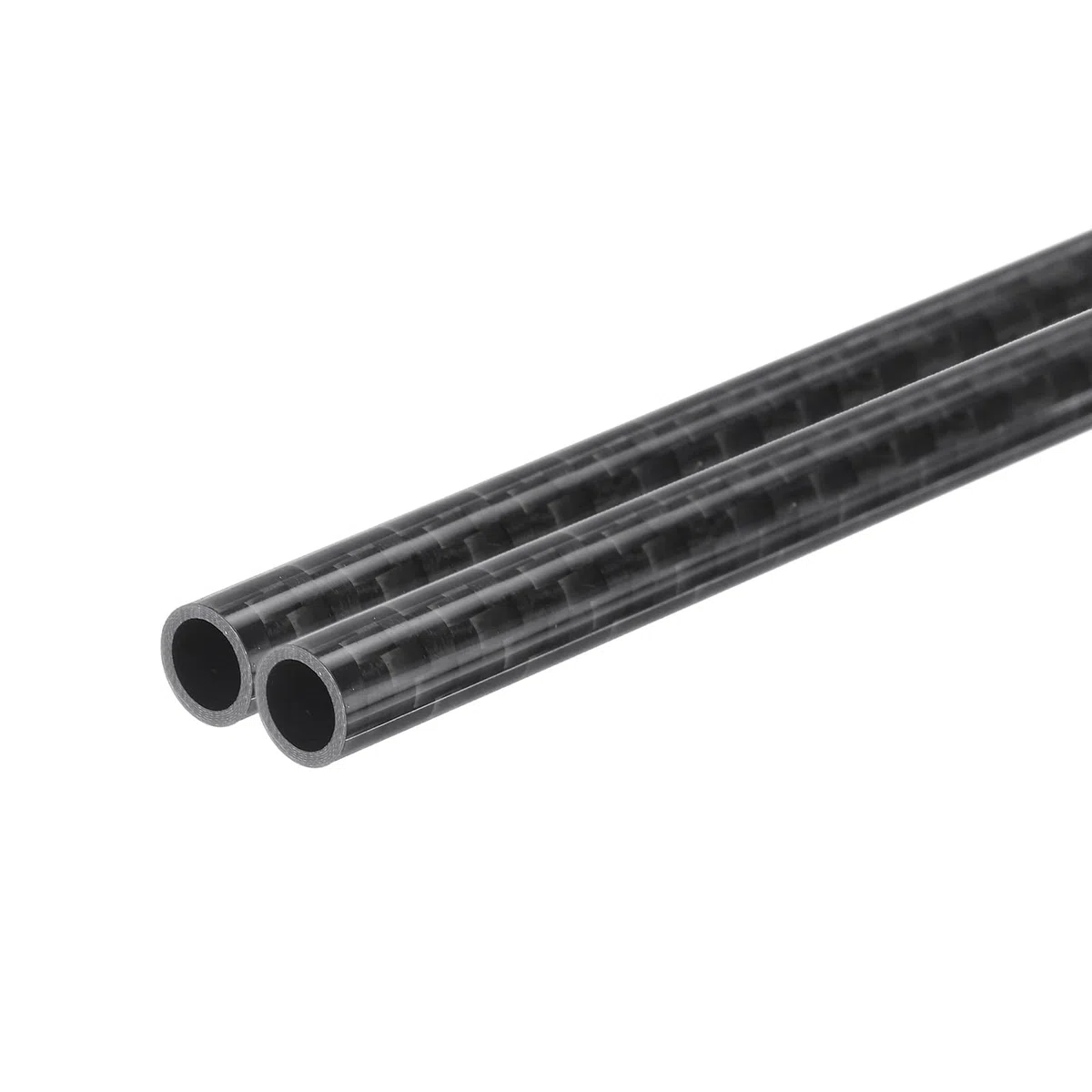 QUARKZMAN 2 Stück Kohlefaserrohr 6 x 8 x 500mm glänzende Oberfläche Stab 3K Rollgewickeltes reines Kohlefaser-Rundrohr für RC-Flugzeug Multicopter