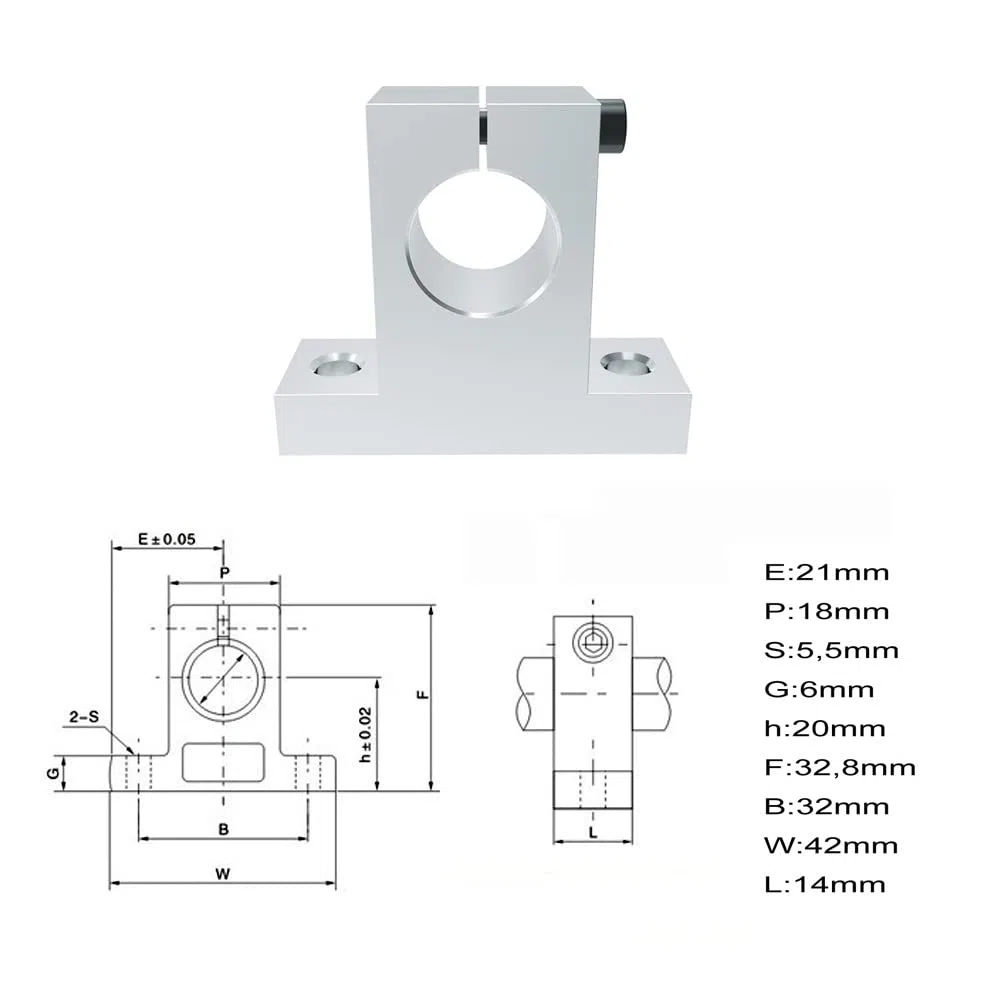 2 Stück 500mm Linearwelle 8mm Durchmesser Linearführung Set Horizontale Präzisionswelle Linearschiene mit Linearkugellager Wellen halterung Vertikaler für 3D Drucker CNC DIY