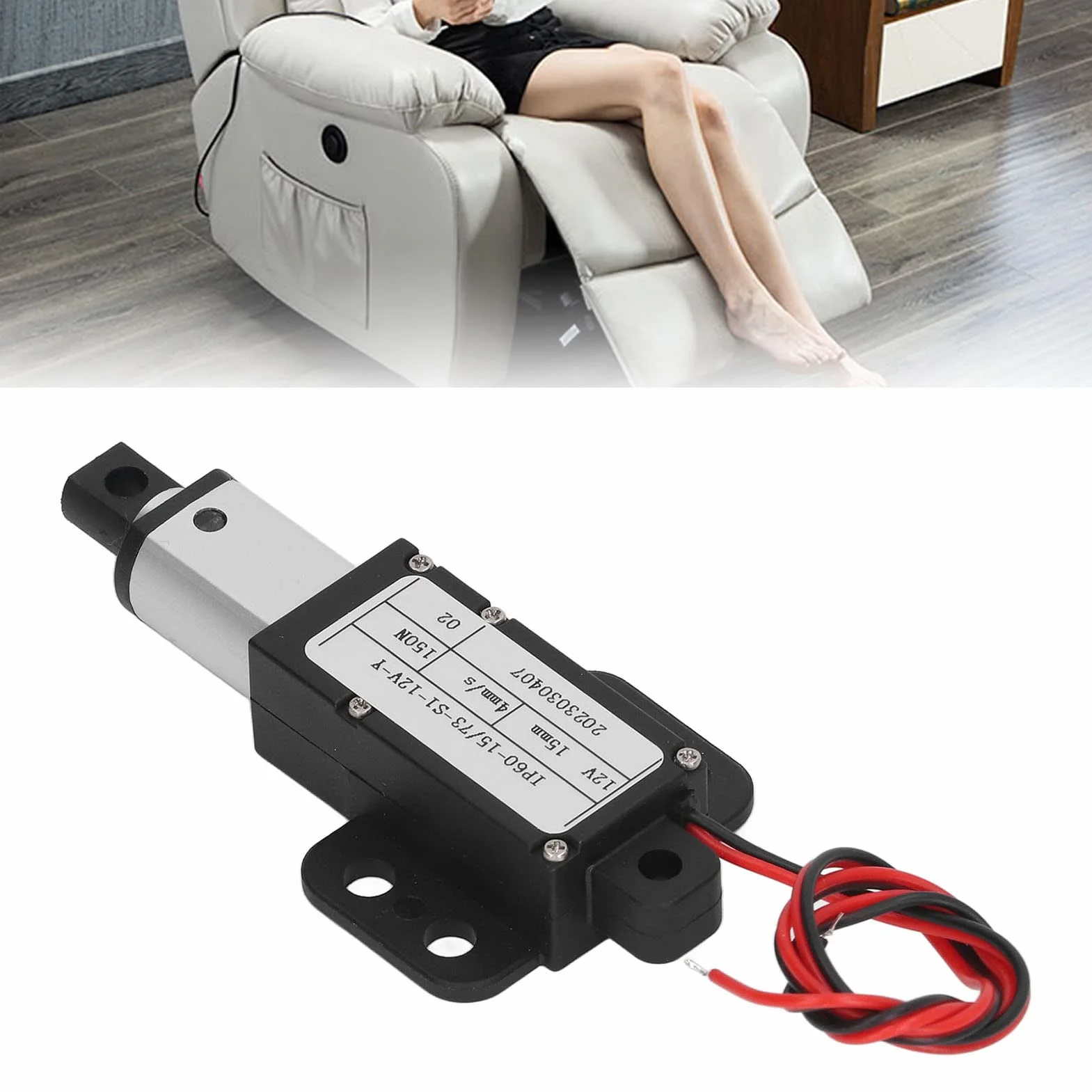Mini Electric Linear Actuator 15 mm Hub Micro Motion Actuator 12 V Linearaktuator Elektrischer Linearantrieb (Mit Halterung)