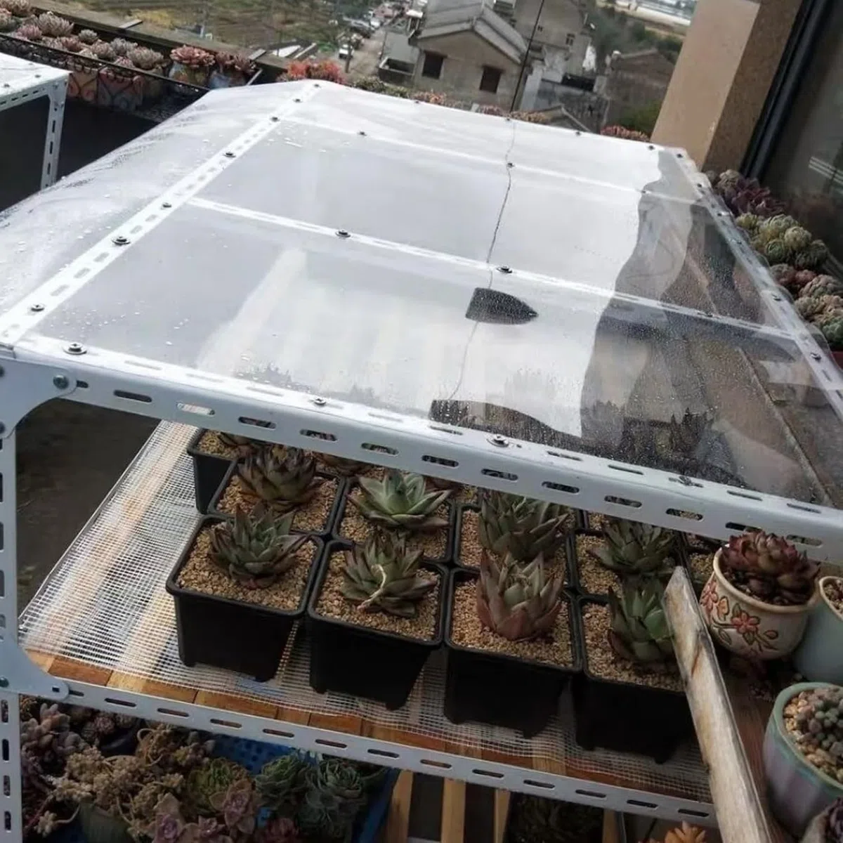 Transparente Polycarbonat-Dachplatten,Acrylglas Platten Kunststoffplatte,PC Endurance Board,Gewächshausplatten,Garten,Vordächer,Fenster,Terrasse,Balkon,UV-Schutz,Schlagfest (0.6x2m)
