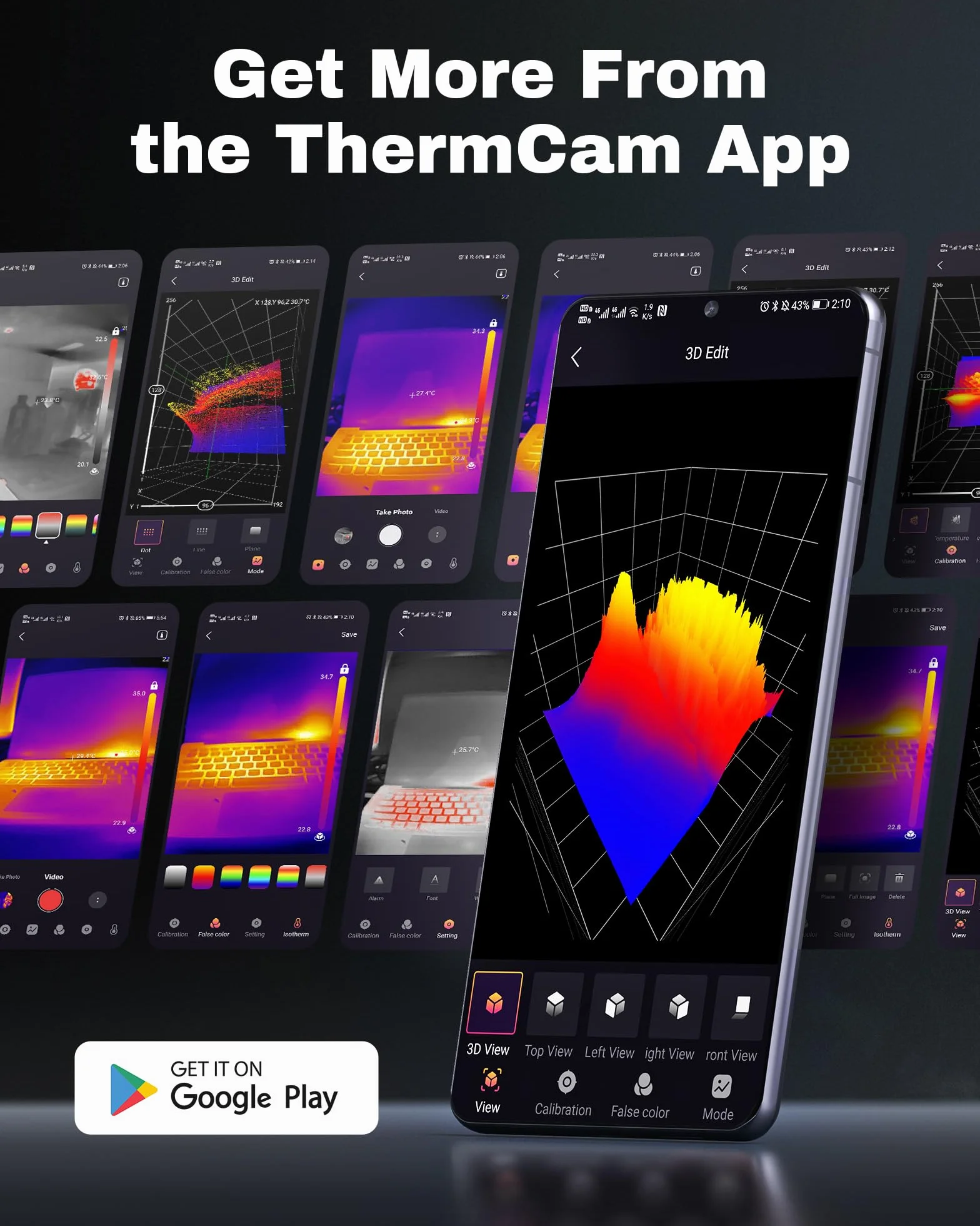 AMPBANK Wärmebildkamera Android, 512x384 TISR IR-Auflösung Wärmebildkameras mit 3D-Analyse, 25Hz Bildwiederholrate, -20℃ bis 450℃ Temperaturbereich, Thermal Camera für Smartphones, Tablets, PC