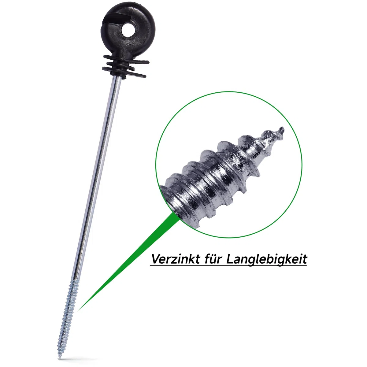 25 Stück Ringisolator, Weidezaun Isolatoren , Pfosten-Holz-Isolator für Holzpfähle, Seil, Weidezaun & Elektrozaun, Abstandisolator 250mm