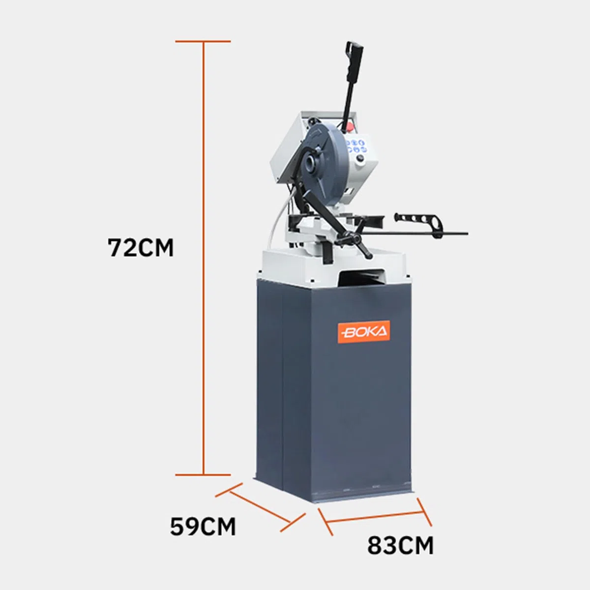 BOKA Manuelle Metallkreissäge, 250mm HSS-Sägeblatt, Gehrungssäge mit Doppelschraubstock, präzises Metallschneiden, ideal für Stahl, Aluminium, Kupfer, CS-250