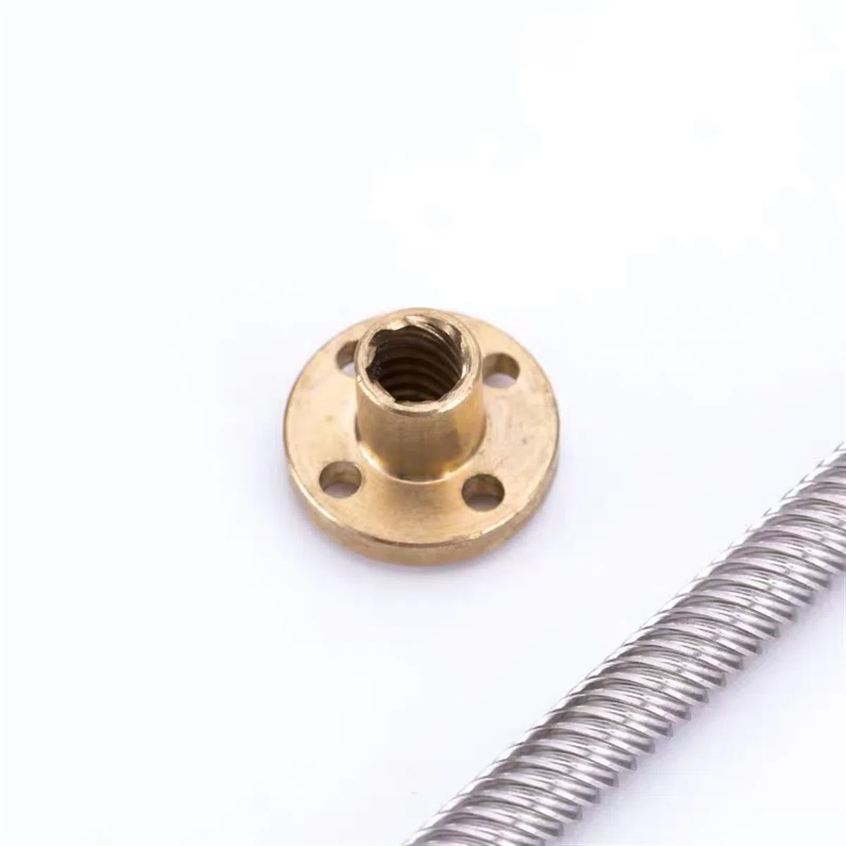 Spindelsteigung T3 T3,5 T4 Leitspindelstange mit Messingmutter, 3 mm, 3,5 mm, 4 mm Vollgewindeschraube, 40 mm lange Trapezgewindespindel aus Edelstahl Wellenmutter (Color : T4 Pitch 1mm Lead 1mm, SI