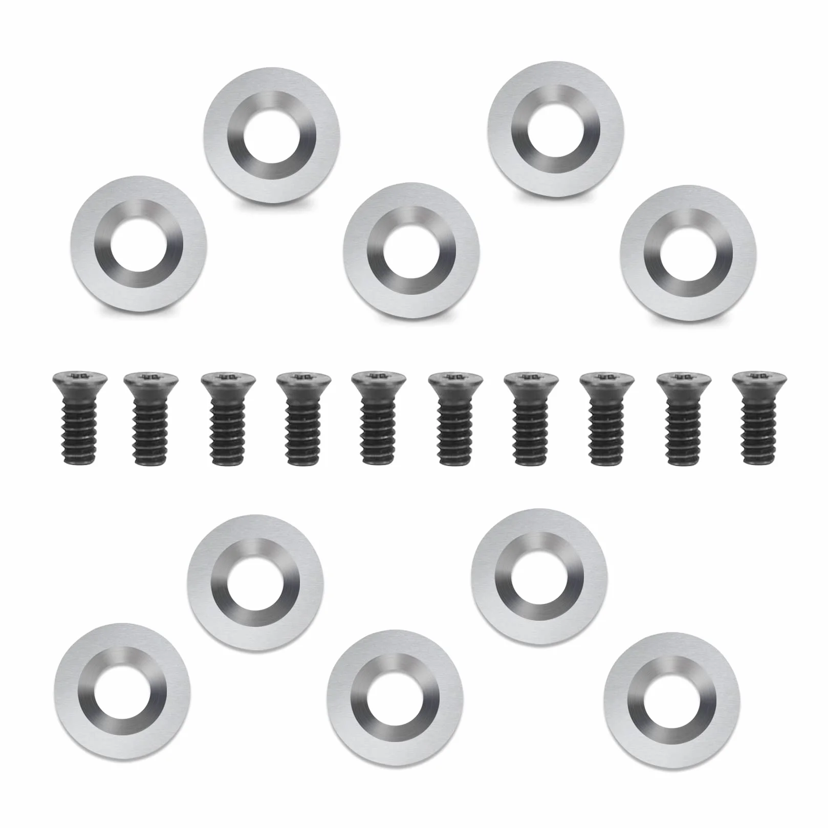 Wendeschneidplatten Drehmeißel set 10 Stück 12 mm Runder Hartmetall Drechselwerkzeuge für Holz Drechseleisen, Drechselzubehör Finisher-Werkzeug