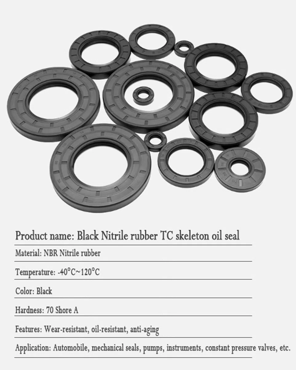 Dichtungsscheibe, Skelett-Öldichtung aus Nitrilkautschuk 48mm Wellendurchmesser, 102mm Außendurchmesser, 10mm Länge, Packung mit 2