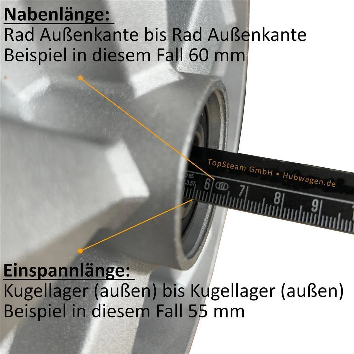 Hubwagen Rad Polyurethan 180 x 50/50 mm, Achse 20 mm - Ersatzrad inkl. Kugellager