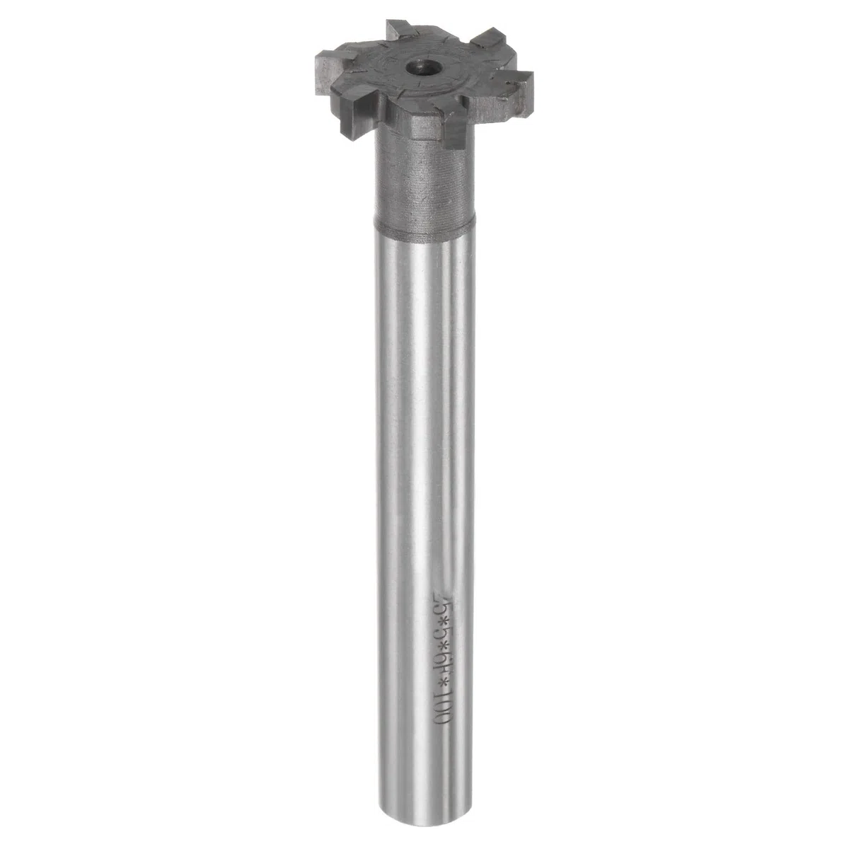sourcing map T-Nut-Fräser, 5 mm Tiefe 25 mm Schnittdurchmesser 12 mm Schaft Wolframkarbidspitze 6 Rillen T-Nuten-Schaftfräser für Edelstahl, Kupfer, Aluminium