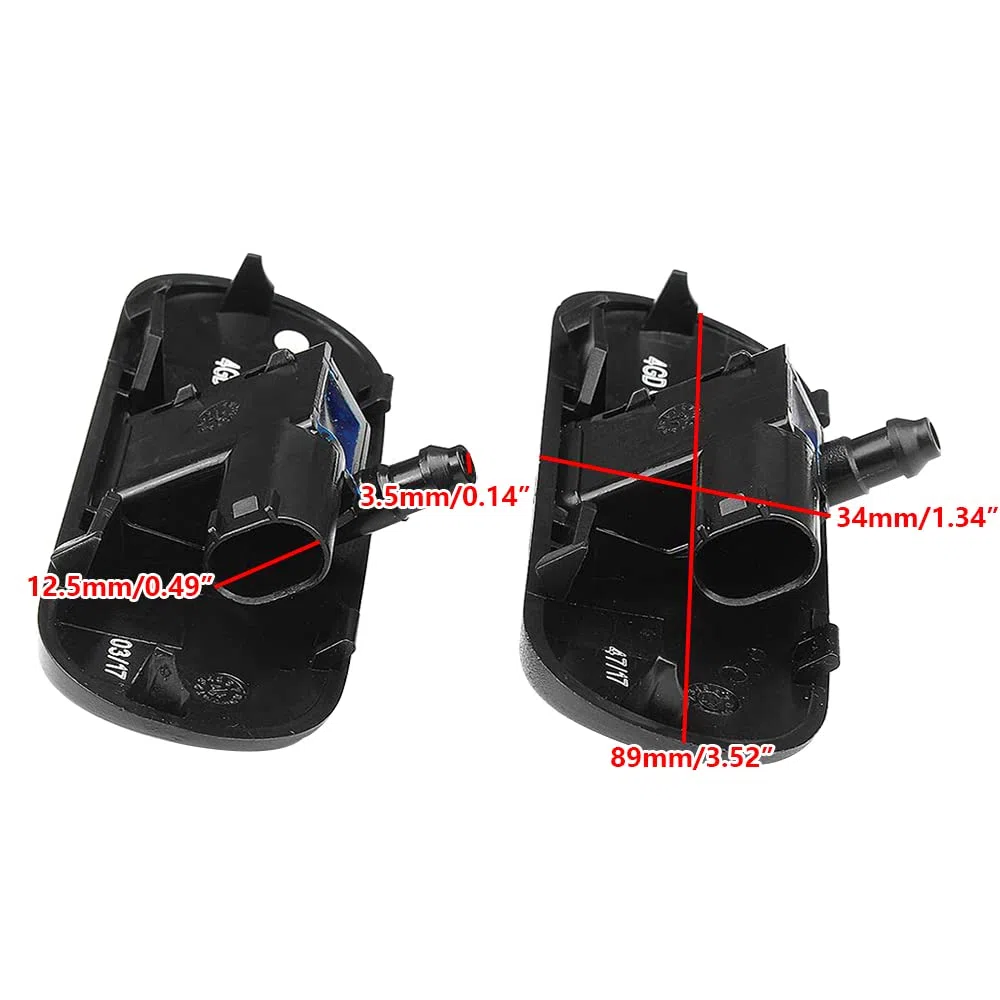 Baceyong 2x Auto Beheizte Waschdüse Düsen 4GD955987, 4GD955988 Passend kompatibel mit Audi Audi A7 4G8 2011 2012 2013 2014