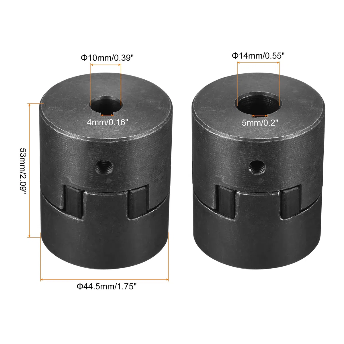 sourcing map Flexibel Kupplung Welle 10mm bis 14mm Motor Kupplungsgelenk 53mmx44.5mm