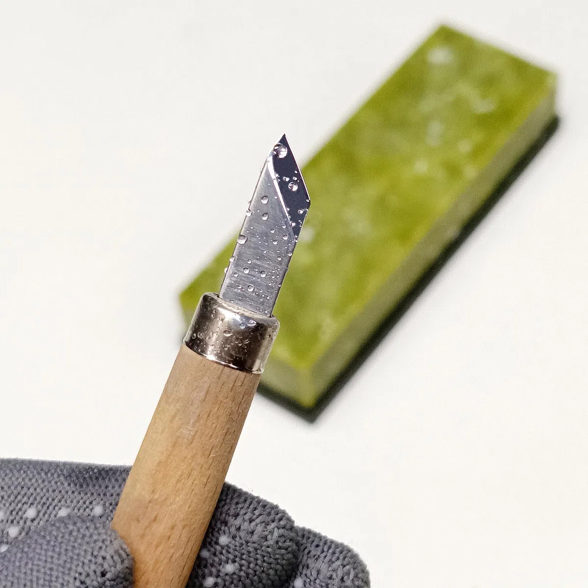 Messerschärfstein, Körnung 10000, Schleifstein, Feinpolieren, natürlicher grüner Schleifstein für Messer, Werkzeuge, Schneidwerkzeuge, 180 x 60 x 30 mm (A)