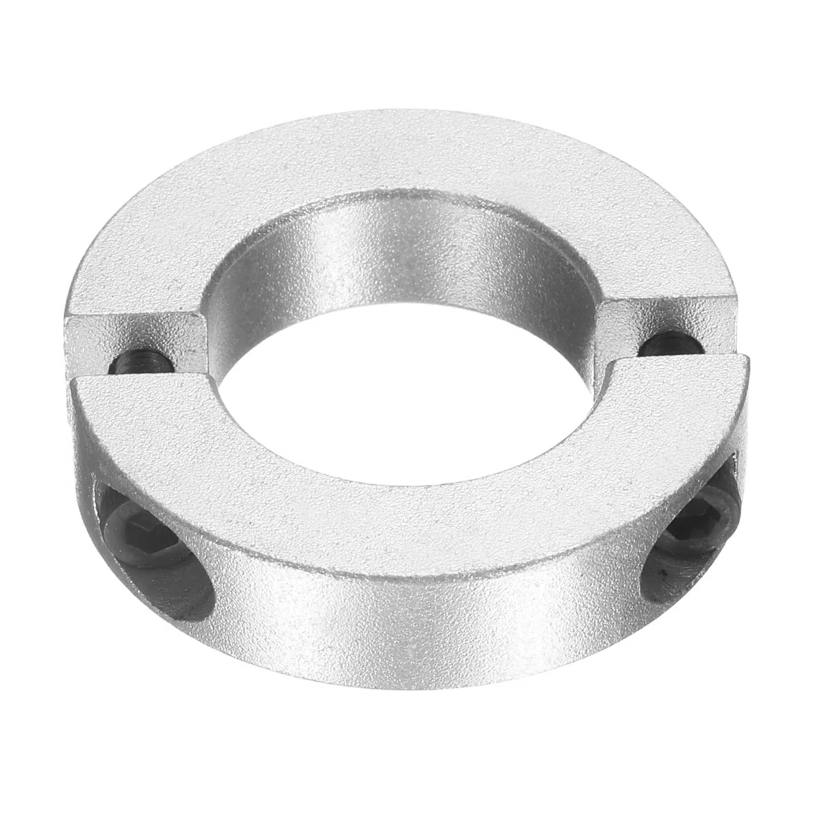 sourcing map Doppelter geteilter Schaftkragen, 20 mm Bohrung, zweiteiliger Klemmkragen, 35 mm Außendurchmesser, 8 mm Dicke, Aluminiumlegierung, Schraubspaltring