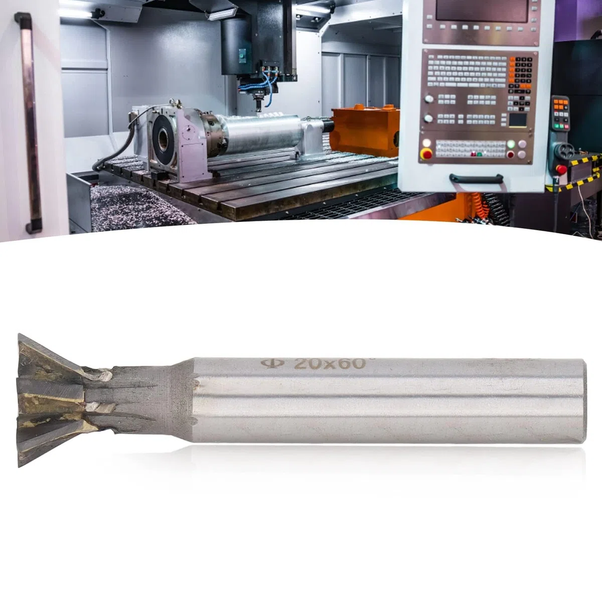 60-Grad-Schwalbenschwanzfräser 20 Mm 6-schneidiger Hartmetall-Zylinderschaft-Schwalbenschwanzfräser für Edelstahl-Schwalbenschwanzfräser