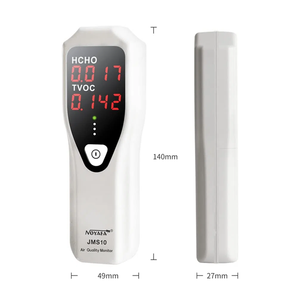 Irfora Tragbarer Formaldehyd-Detektor Raumluftqualitätsmonitor HCHO und TVOC-Monitor mit akustischer Alarm-LED-Anzeige für HVAC-Heimsysteme