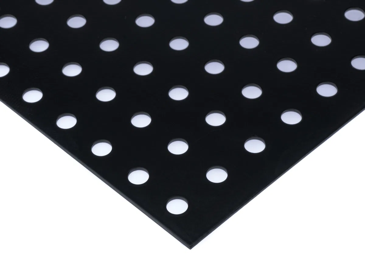 Stahl Verzinkt Lochblech RG10-25,9 Farbig Schwarz RAL 9005 Stahl 1,5 mm dick Blech Zuschnitt nach Maß (500 mm x 350 mm)