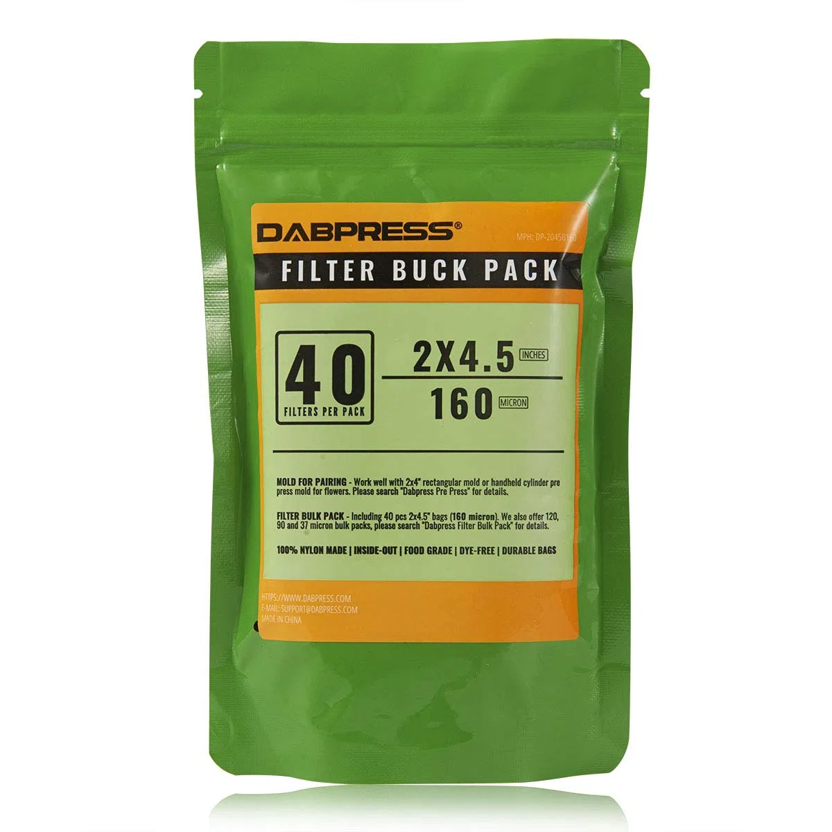 Dabpress 160 Micron Bulk Filter Pack, 40pc in Total - 2x4.5 Inches Nylon Filter Press Bags - Pairs It Well with Cylinder Pre Press or 2x4 Prepress Mold