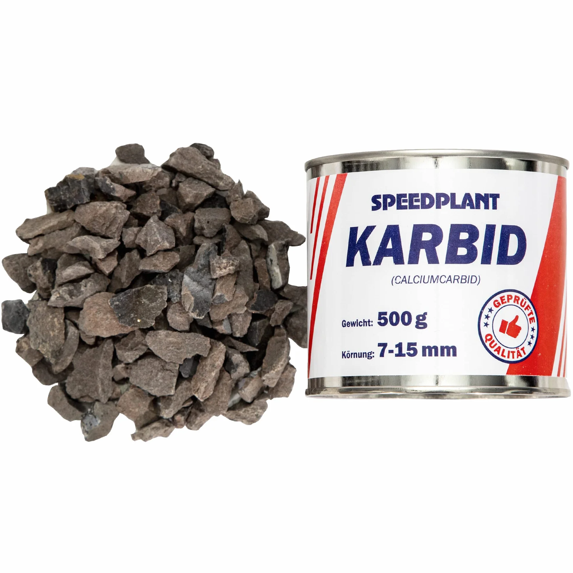 SPEEDPLANT Karbid 2 kg (4x 500g) - Carbid Kabit Kabitt karbitt Karbit Karbid kleine Körnung 7-15mm - 4 Dosen