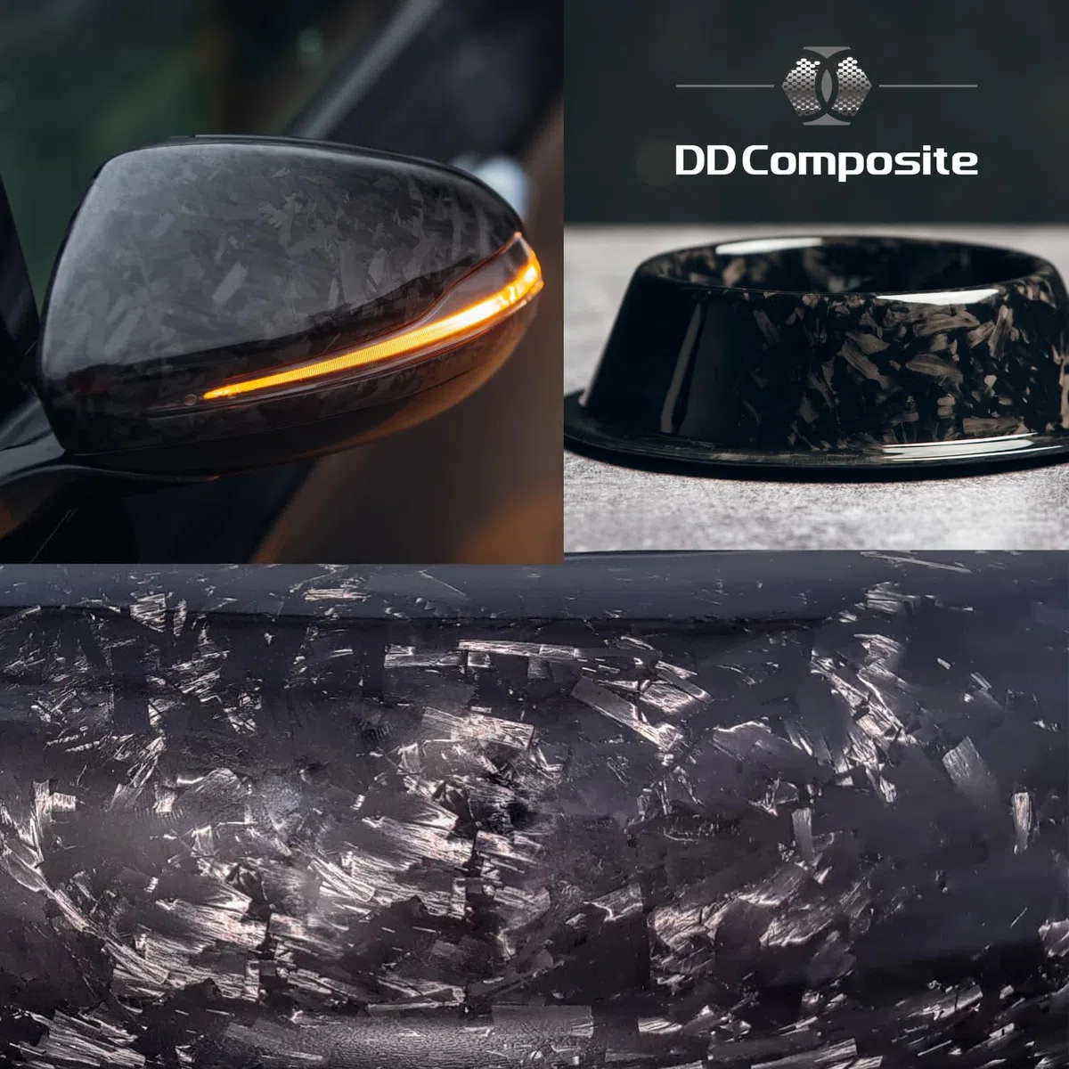 DD Composite Carbon Fasern Forged Carbon fibre flakes Chopped Carbon Fiber geschnittene Carbonfaser einzigartige Optik besonderes Design