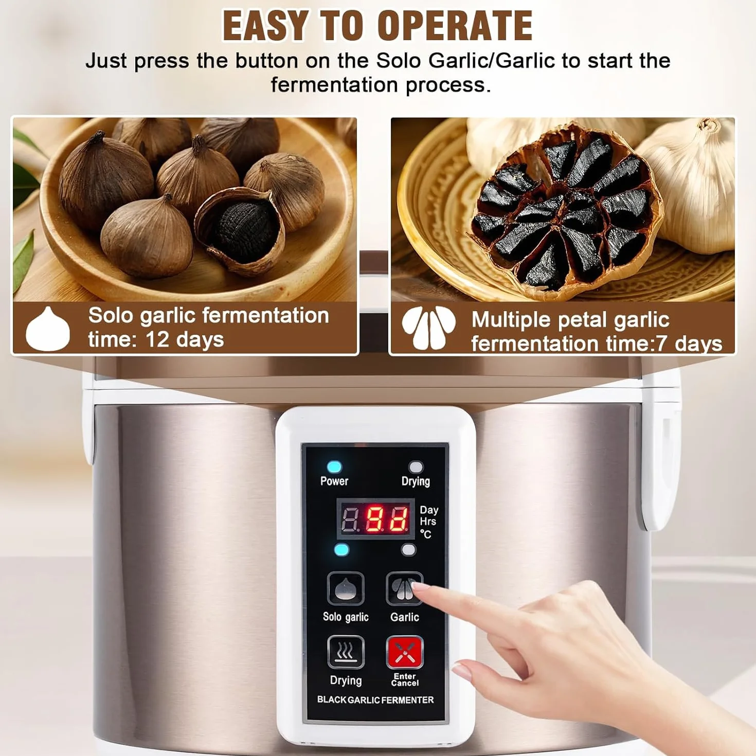 YUCHENGTECH 6L Black Garlic Fermenter mit Zeit- und Temperaturkontrolle