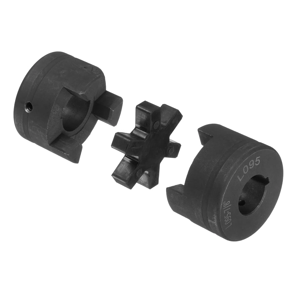 QUARKZMAN 7/8" bis 1-1/8" L095 Flexibles 3-teiliges L-Jaw Kupplung Kupplungsset & Buna-N NBR Gummispider für Holzspalter Hybridgeräte