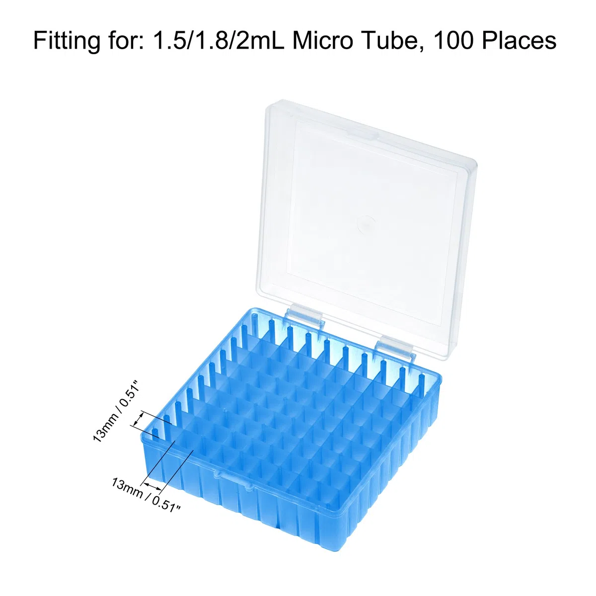 QUARKZMAN Zentrifugenröhrchen Gefrierlagerbox 100 Plätze Wasserdichter Polypropylen Verriegelbarer Kryogenischer Haltergestell für 1,5/1,8/2ml Mikrozentrifugenröhrchen Vials Proben, Blau