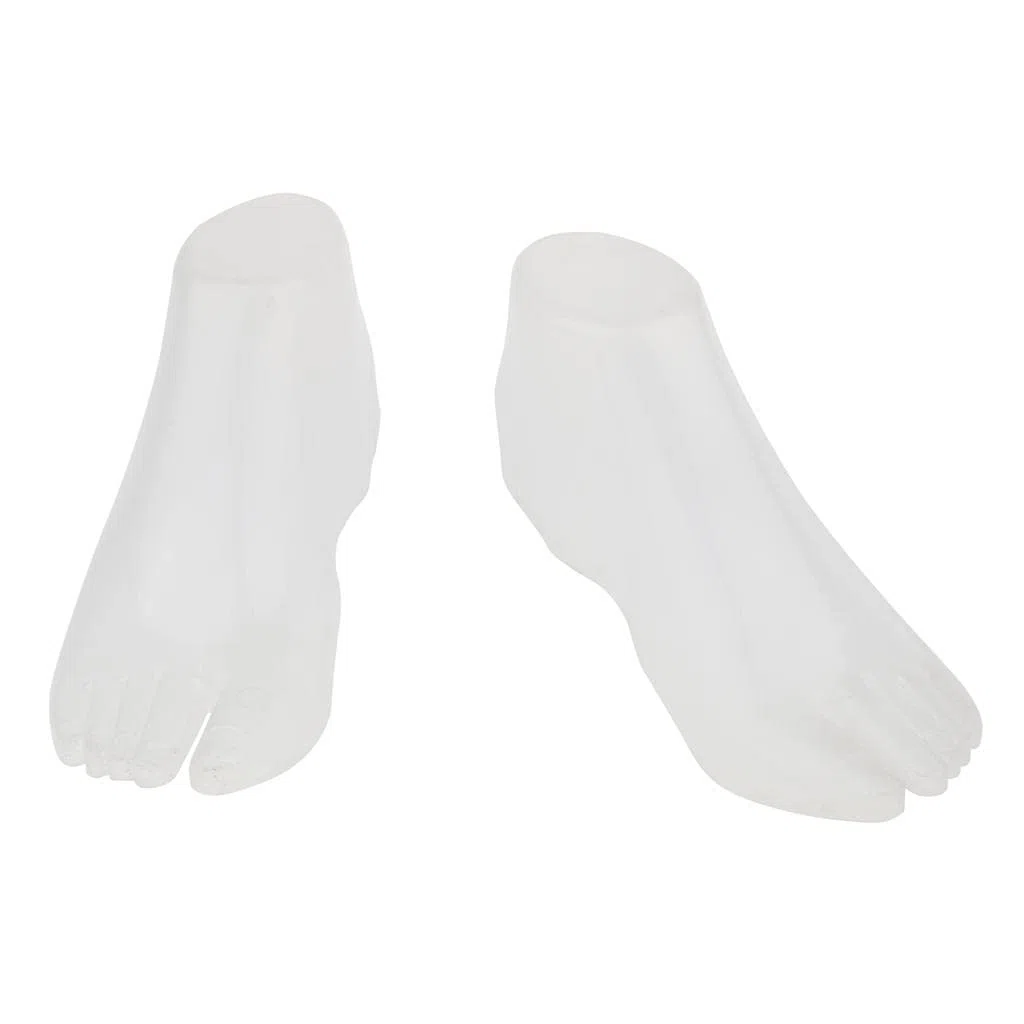2X Herren Damen Sandale Sneaker Flip Flops Socken Schuh Display Füße Schaufensterpuppe - Transparenz