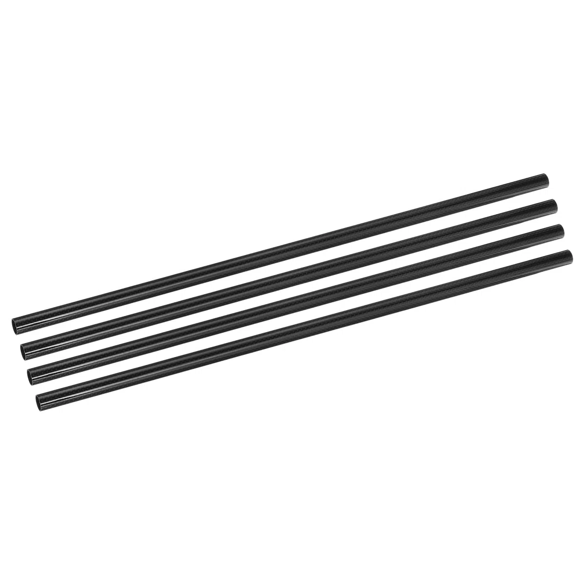 QUARKZMAN 4 Stücke Kohlefaserrohre 12 x 14 x 500mm Leinwandbindung Glänzende Oberflächenstange 3K Rollgewickelte Kohlenstoffrundrohre für RC-Flugzeug Quadcopter Multicopter