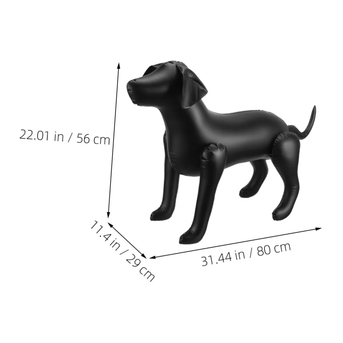 2 Stück Hunde Schaufensterpuppen aus Flexiblem PVC Aufblasbare Haustier Mannequins in Schwarz und Weiß für Bekleidungsausstellung