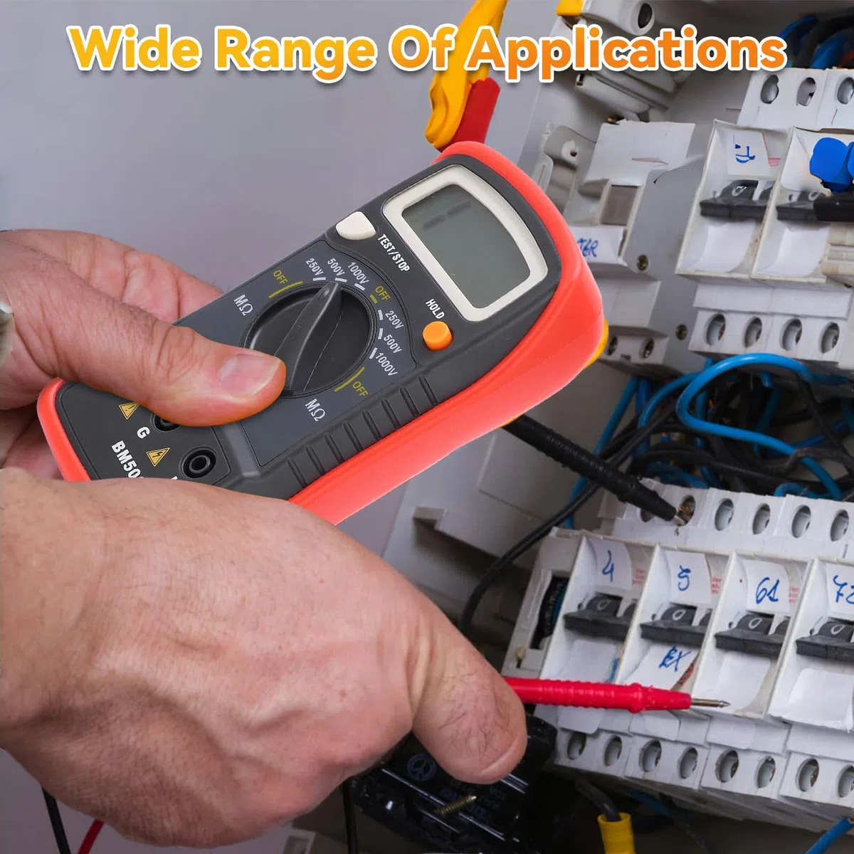 Megohmmeter, Isolationstester, LCD-Digital-Megaohmmeter, BM500a 1000 V Digitaler Widerstandstester, Isolationswiderstandsmesser Megohm-Messgerät Für Wartung Und Prüfung Elektrischer Geräte, Megao