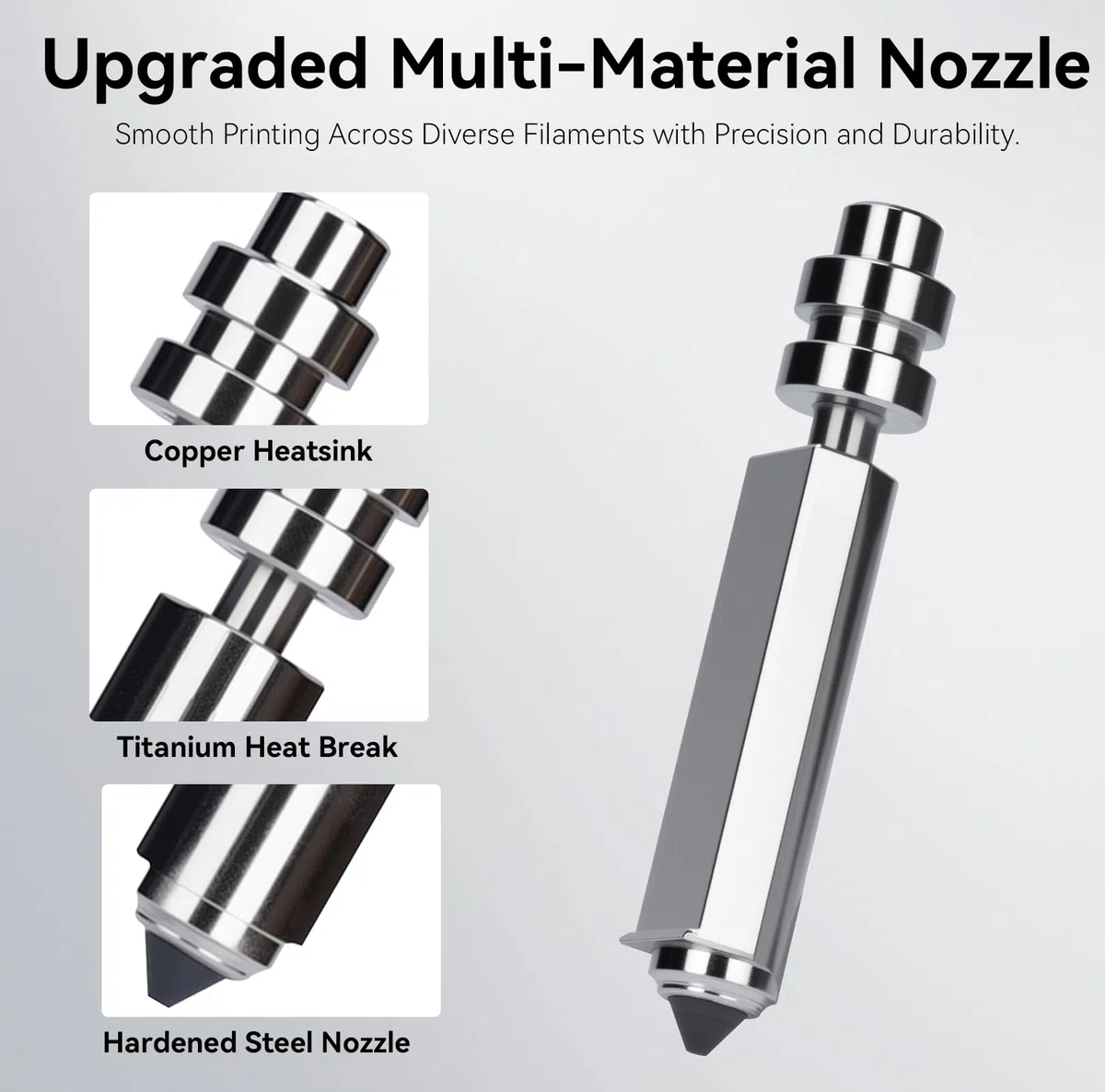 3PCS Kobra X/Kobra 4 Combo Quick-Swap 0.4mm Gehärtetem Stahl Düse, Hotend-Kit für Druckköpfe mit Silikonabdeckung und Düsenwischer, Compatible with Anycubic Kobra X/4 Combo 3D Drucker