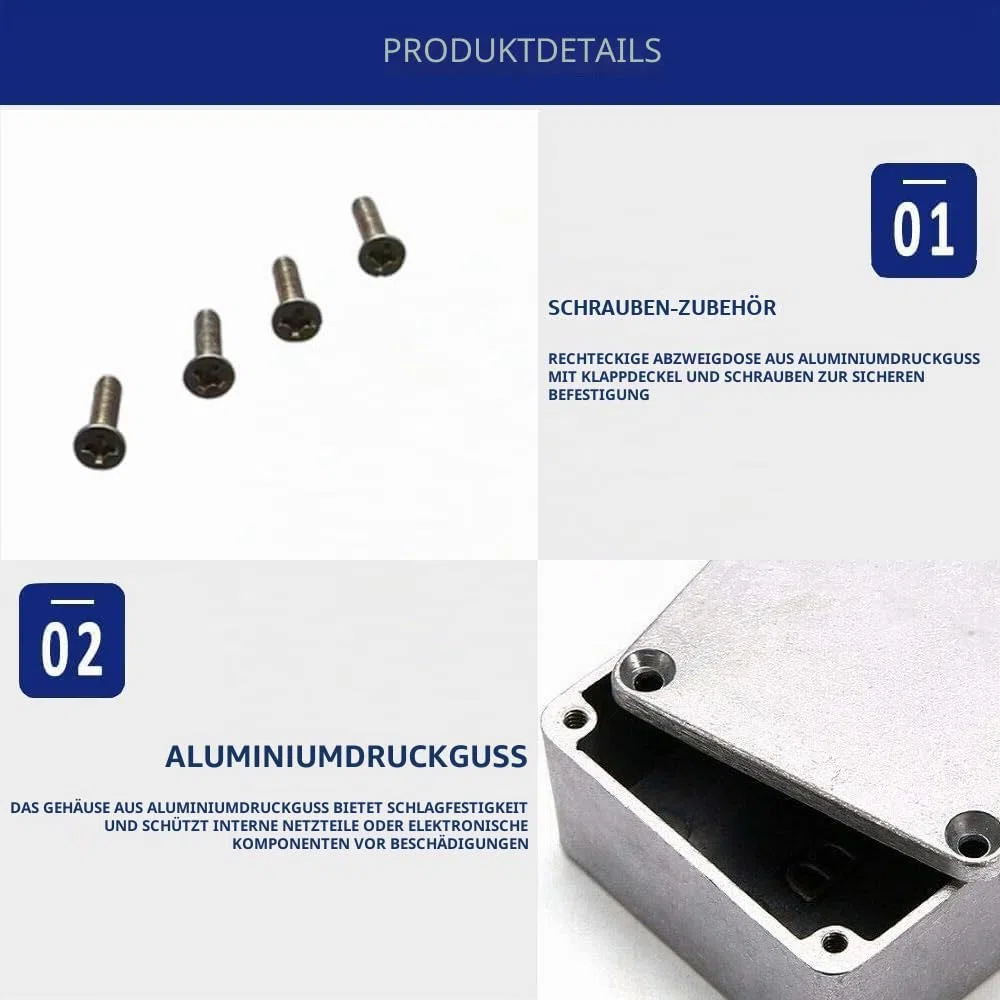 Supertool Aluminium-Druckguss, wasserdicht, Elektronik-Projektgehäuse für externe Stromversorgung, 1 Stück (1Pcs-1590C 120 x 94 x 56 mm)