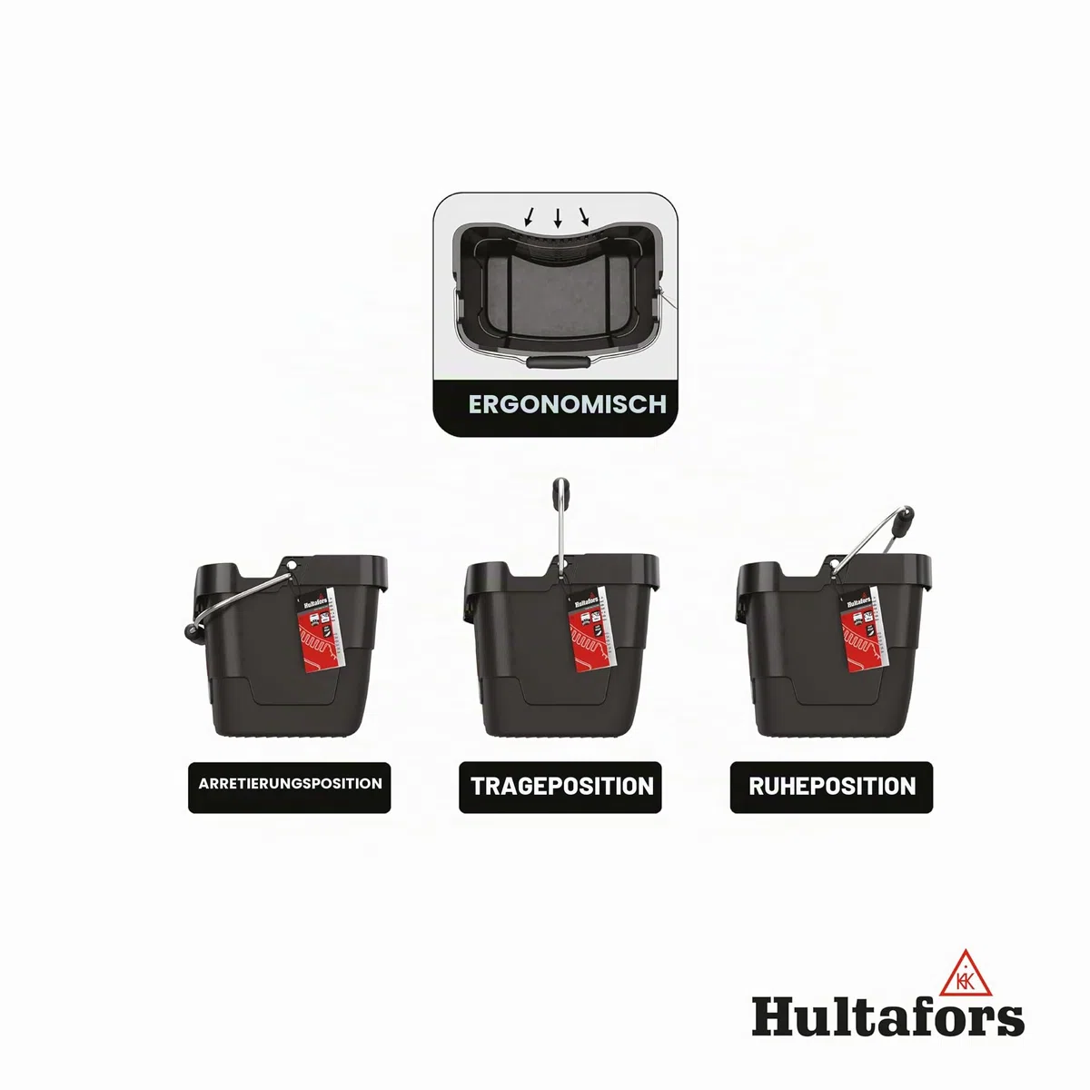 Hultafors Werkzeugeimer 15 Liter I I Hält bis zu 100kg I Ergonomisch geformter ultrastabiler Baueimer I Made in Sweden I 590101