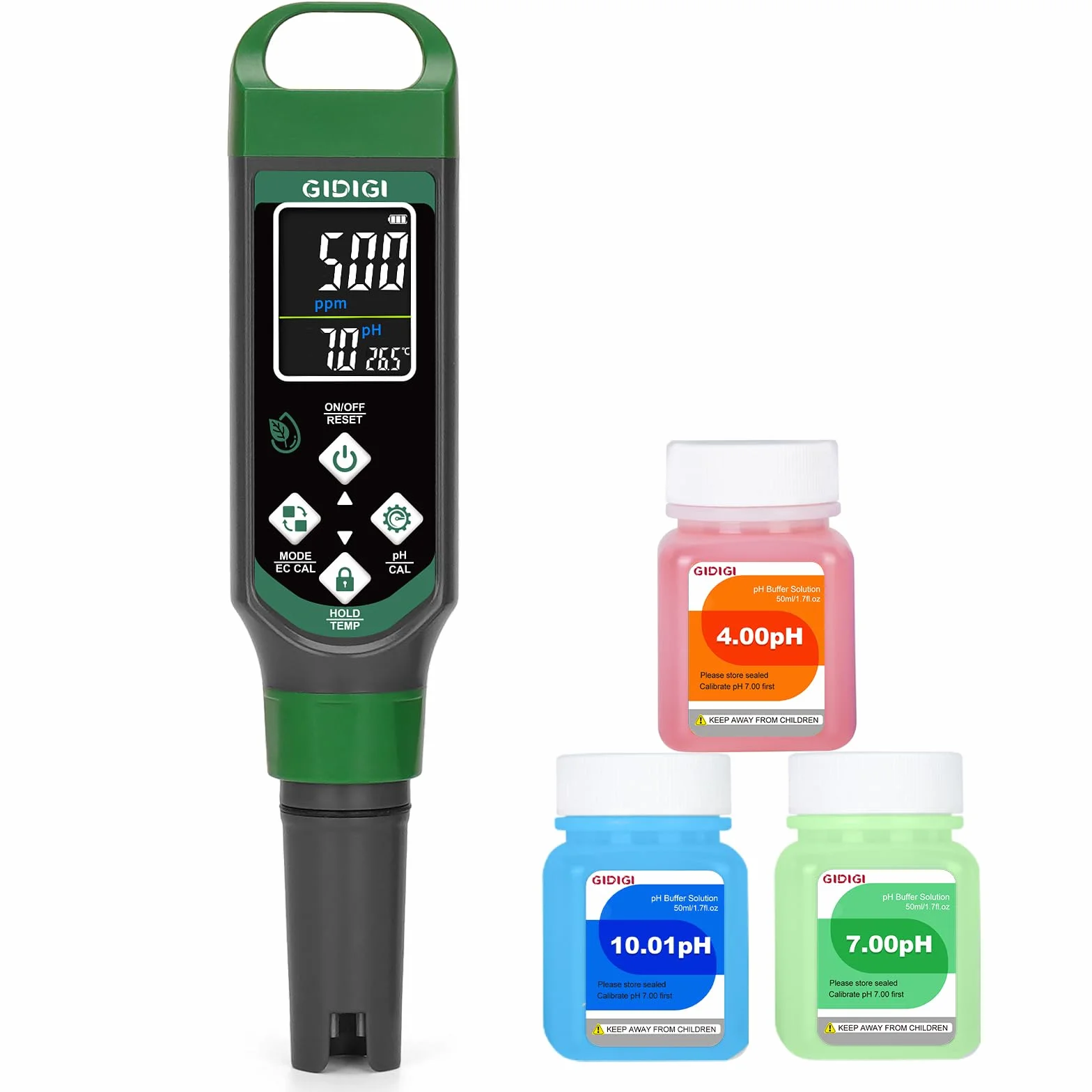 pH Messgerät für Hydrokulturen, pH Messgerät für Pool, TDS EC Messgerät mit Farbdisplay, pH Wert Wassertester Multiparameter für Aquarium, TDS Trinkwasser Tester, hohe Genauigkeit 0,01