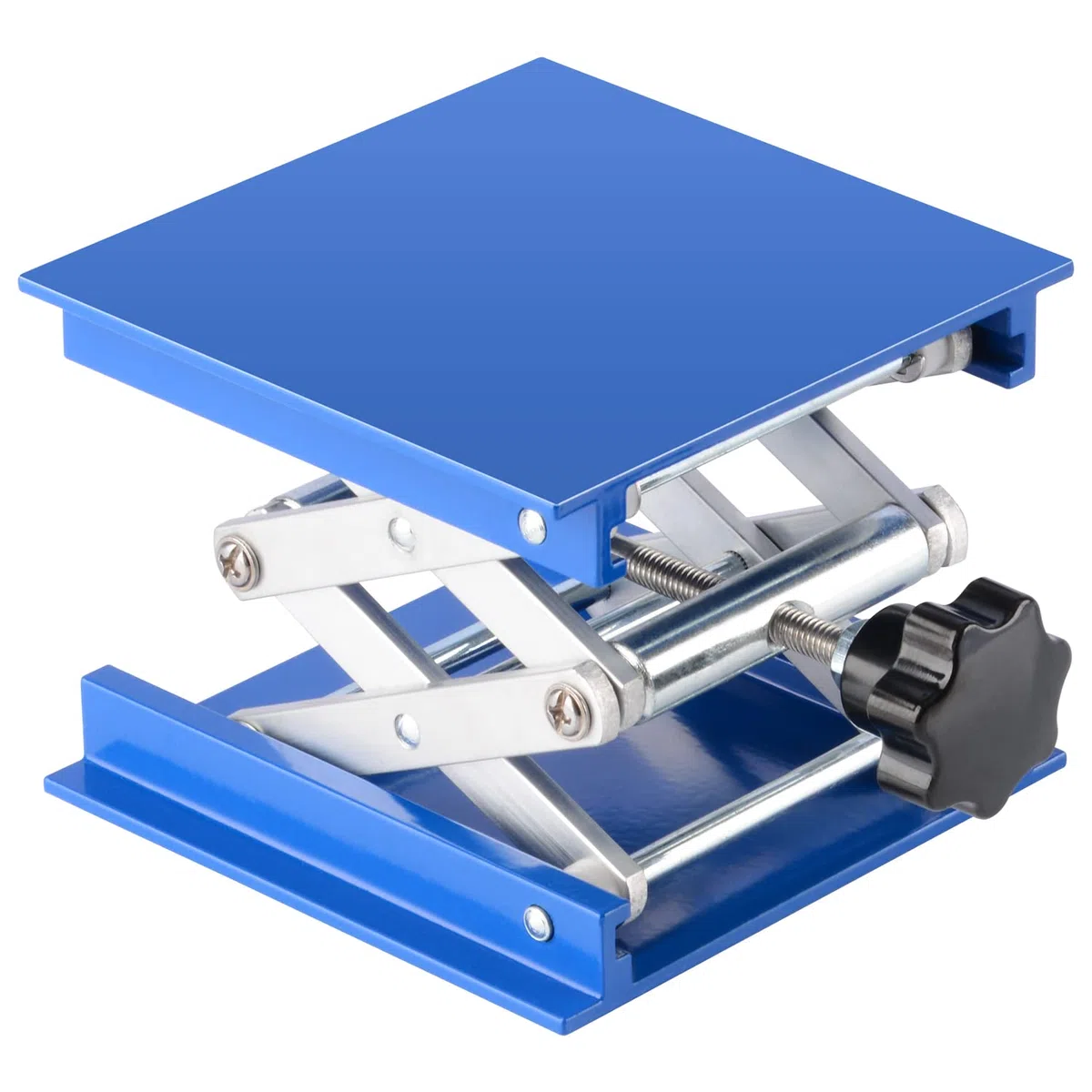 Labasics Labor Jack, 100x100 mm eloxierte Aluminium Unterstützung Jack Lift Tisch Top Deck Schere Stand Plattform mit 5 KG Stützgewicht, 45 bis 140 mm Hubbereich
