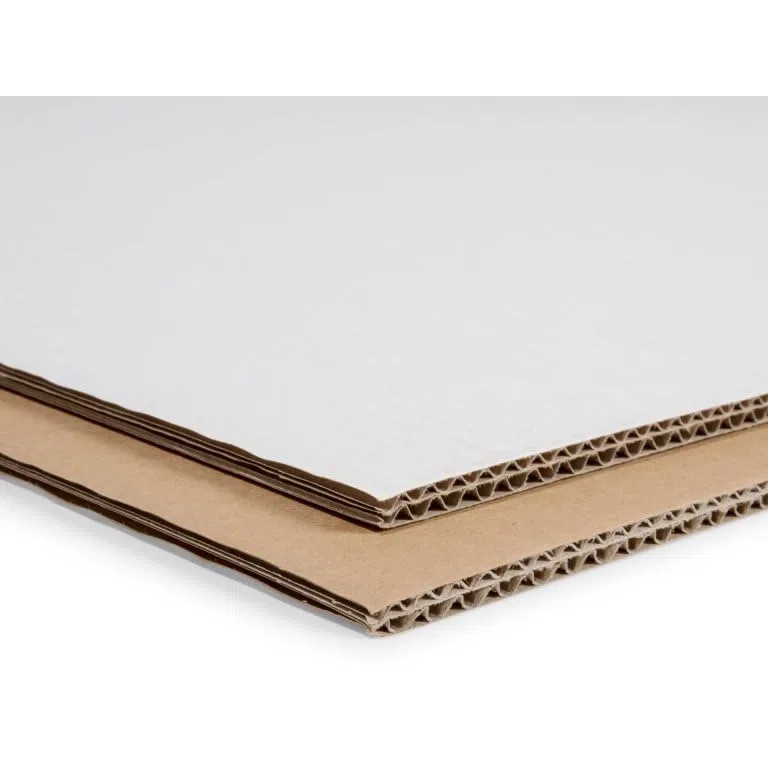 5 Stck Zuschnitte stabile 3mm Doppel Wellpappe mit beidseitig weissem Deckblatt 60x90 cm