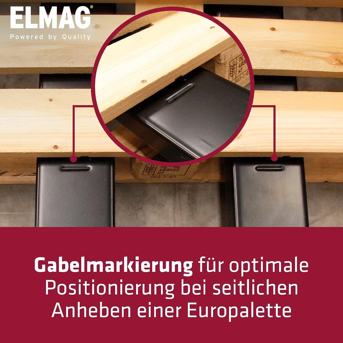 Elmag Handhubwagen HW 2500 Hubwagen mit 2500 kg Tragkraft, 1150 mm Gabellänge, 540 mm Gabelbreite Palettenwagen mit Gummirädern & Polyurethan-Tandemrollen Gabelhubwagen für mühelosen Transport
