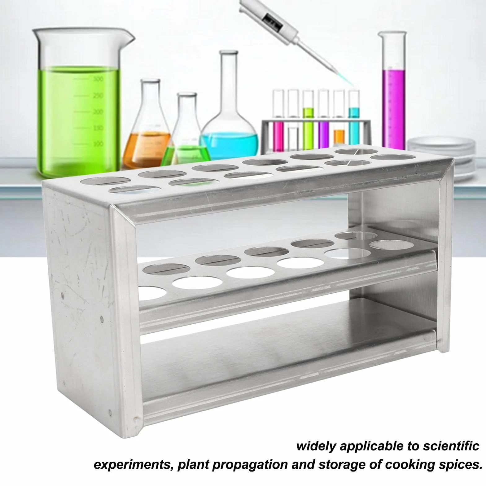 Spritzenhalter, Metall -Referenzrohrregal, Abnehmbare Zentrifugenrohre Rack, 12 Löcher 0,75 Zoll Starke 3 -Stufe Edelstahlrohrhalter für Wissenschaftliche Experiment der