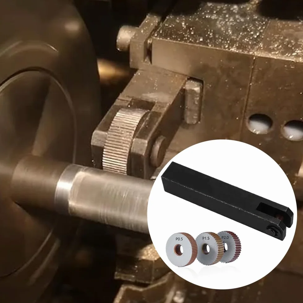 7 Stück Drehbank Rändelwerkzeuge Set, Hochgeschwindigkeitsstahl Teilung Diagonale Grobe Lineare Einzelräder 0,5 mm 1,5 mm 2 mm