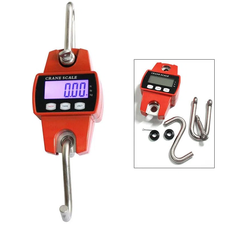 300kg Hängewaage LCD-Display Digital Lastenwaage Mini Tragbare Waage Industriewaage Kranwaage Landwirtschaft Zugwaage Wildwaage