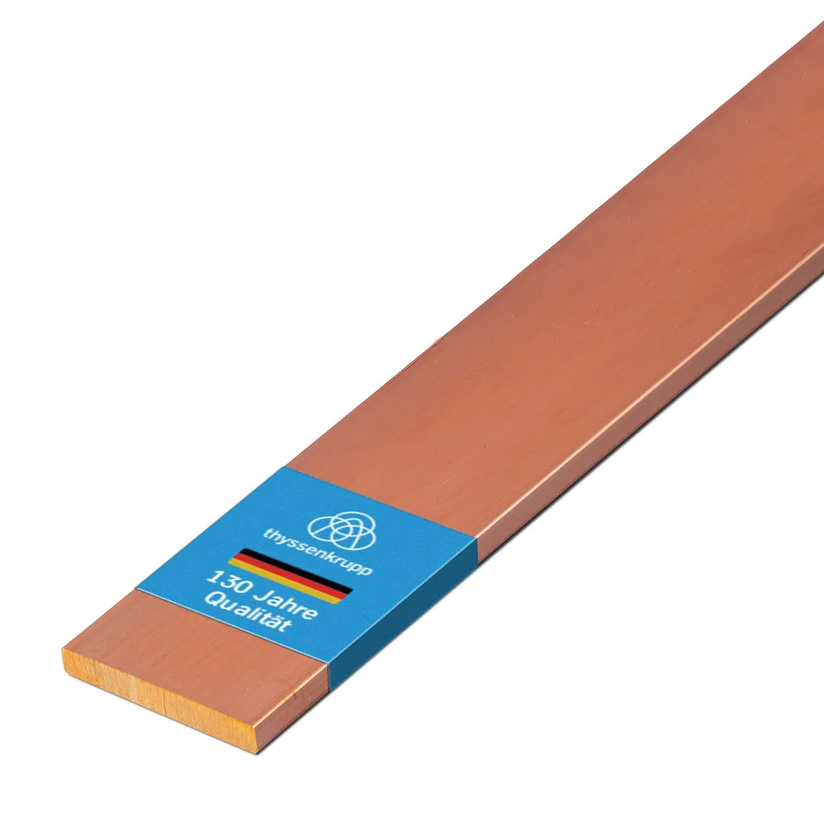 thyssenkrupp Kupfer Flachprofil – Kupferstange Flachstange Flachmaterial – CW004A Cu-ETP R250 halbhart rundkantig – 20 x 5 mm, 1500 mm Länge