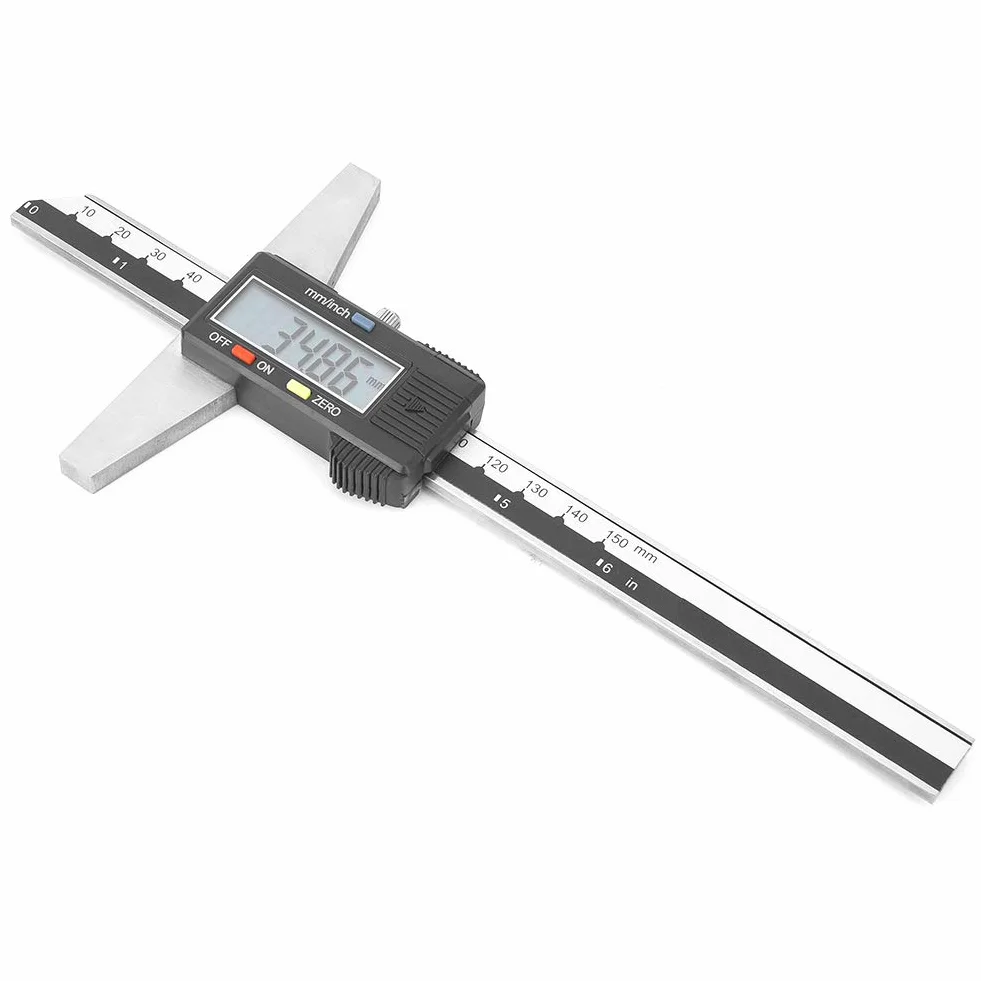 0-150mm Digitaler Tiefenmesser，0,01 mm hochgenauer Edelstahl digitaler Tiefenmessschieber mit mm/Zoll-Messsystem