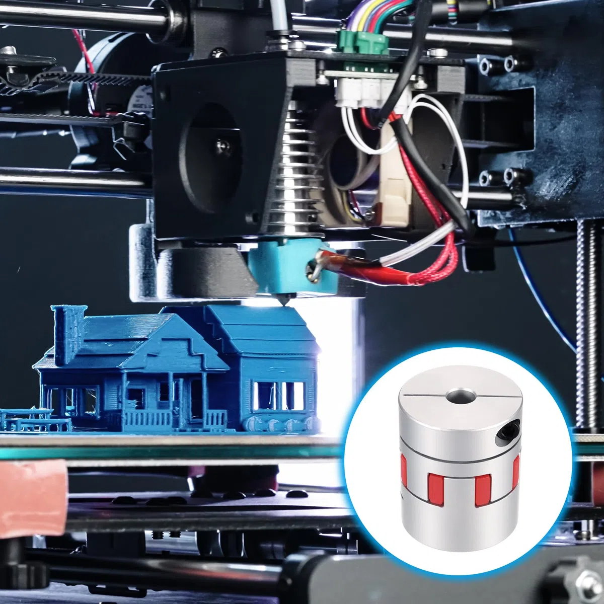 sourcing map Aluminiumwellenkupplung, Wellenkupplung, 12 mm auf 20 mm, flexible Spinnenkupplung, L50 mm x D40 mm, Kupplungsbacke, Spinnen-Wellen-Gelenkverbinder für 3D-Drucker, DIY-CNC-Fräsmaschine