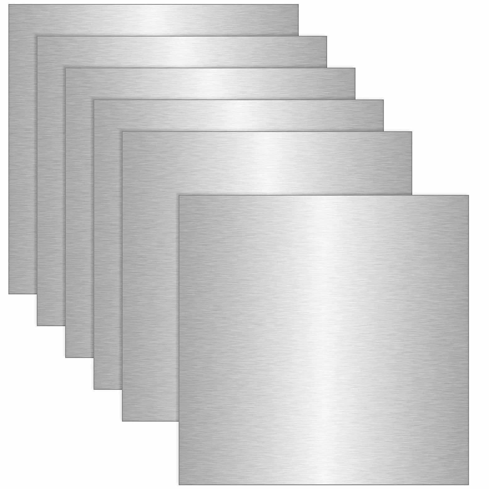 6 Stück Aluminium Platte 2mm, 20x20CM Aluminium-Metall Flache Platte aus 6061-Aluminium, Aluminiumblech Alublech, Metallplatte mit Schutzfolie Stanzbleche Übungsplatte