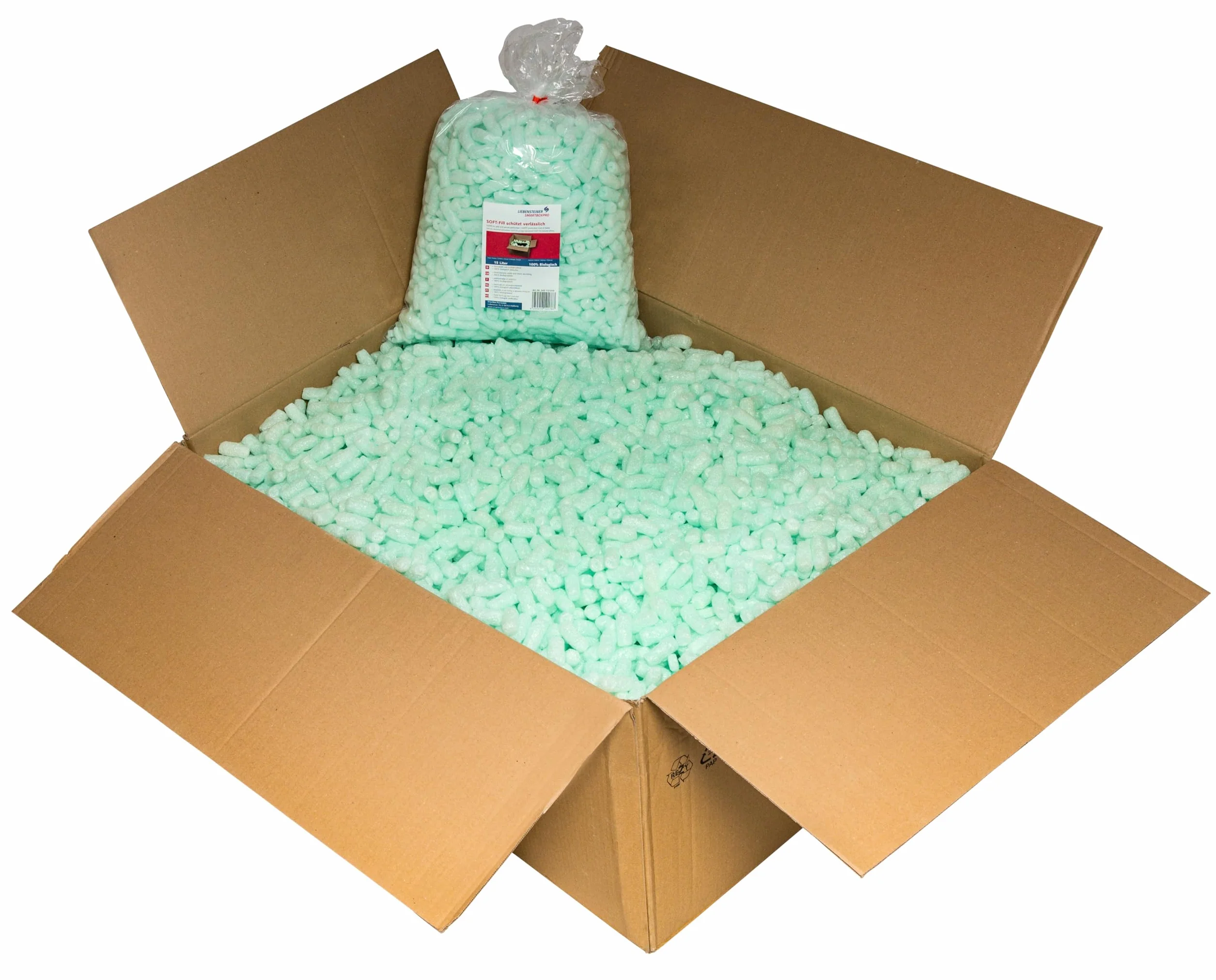 BIO Füllmaterial Verpackungschips aus Maisstärke Packpolster Polster 15L-400L (200 Liter)