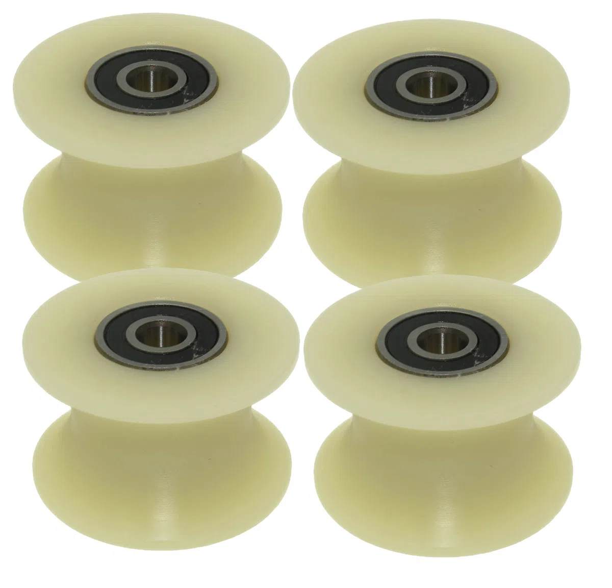 (50-25-8) 4 x 50 mm gefräste Nylon-Riemenscheiben mit 25 mm Nut Made in EU (8 mm Lager)